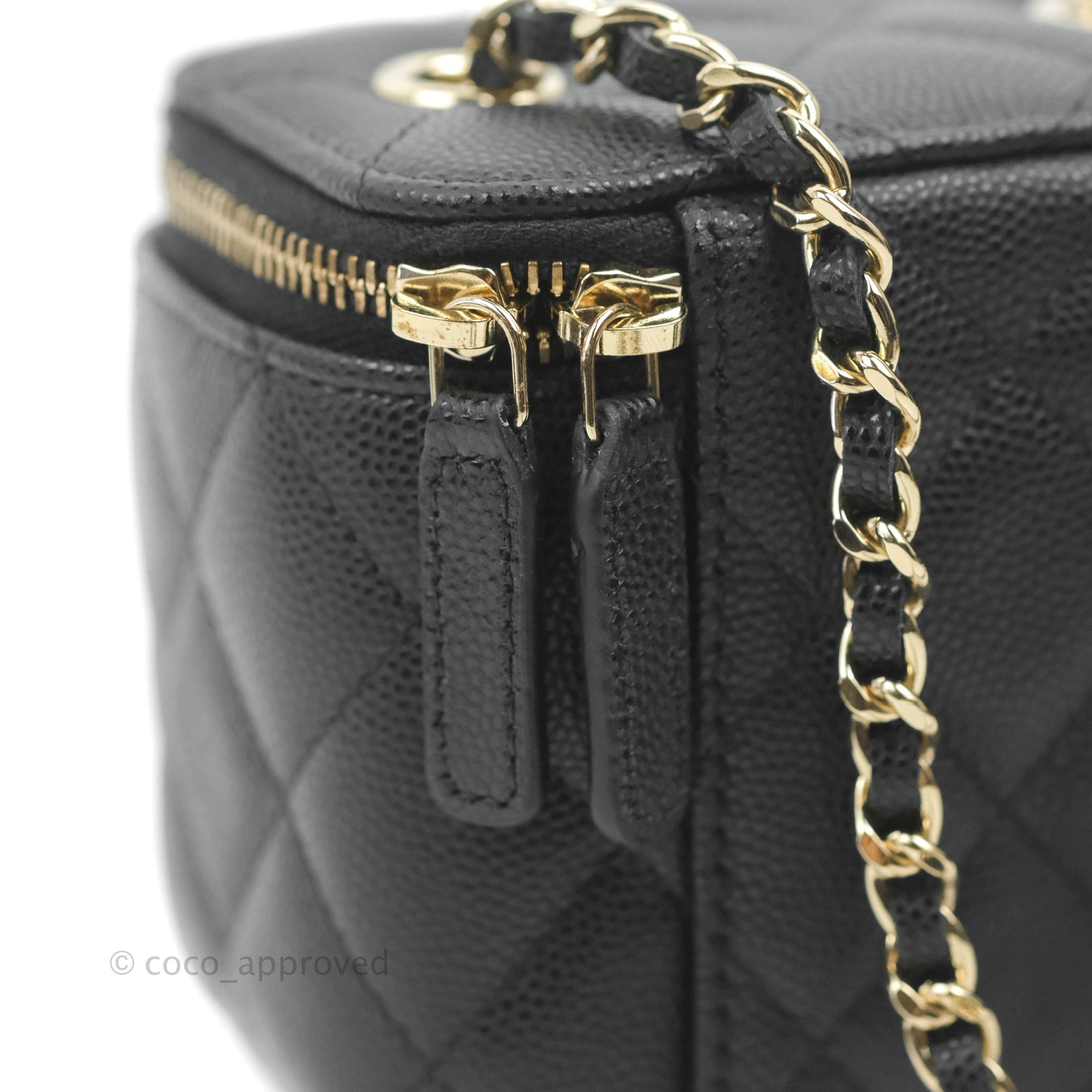 Chanel Classic Mini Pearl Crush Vanity With Chain Black Lambskin