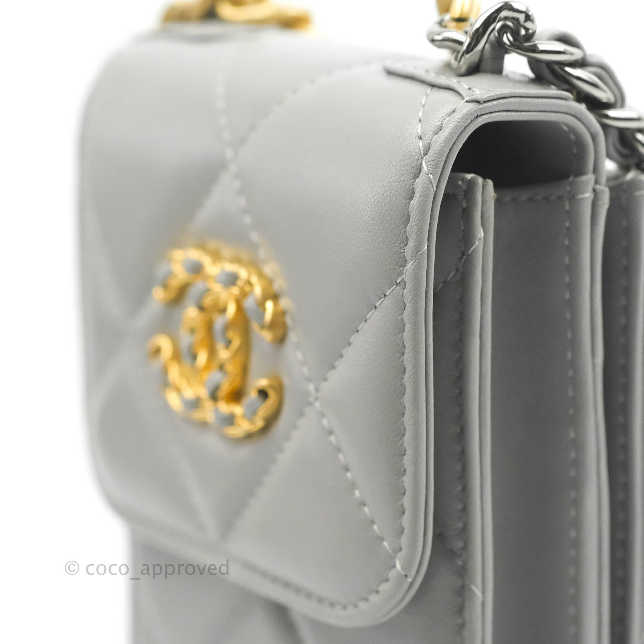 Chanel 19 Phone Holder Grey Mixed Hardware – Coco Approved