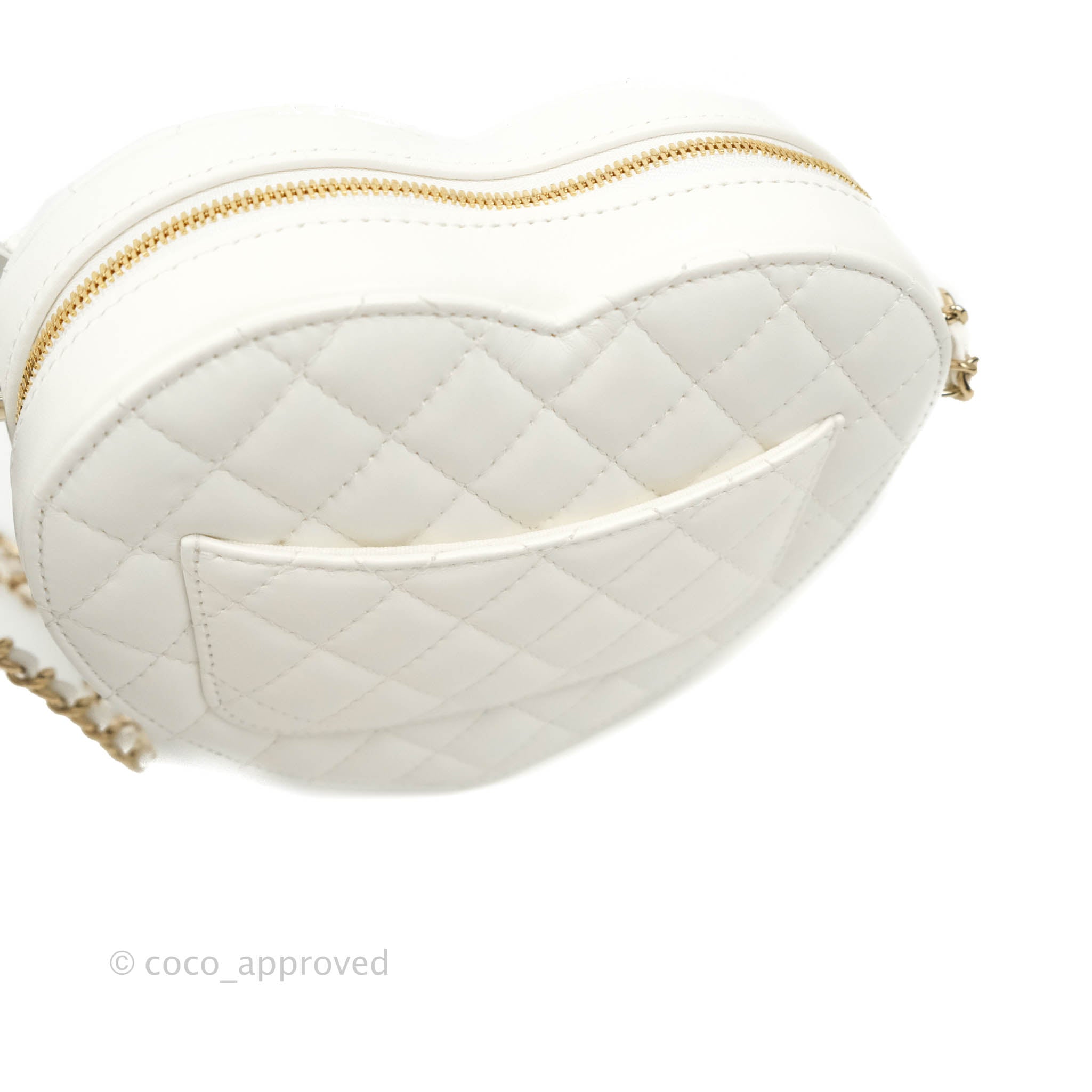 white chanel heart bag
