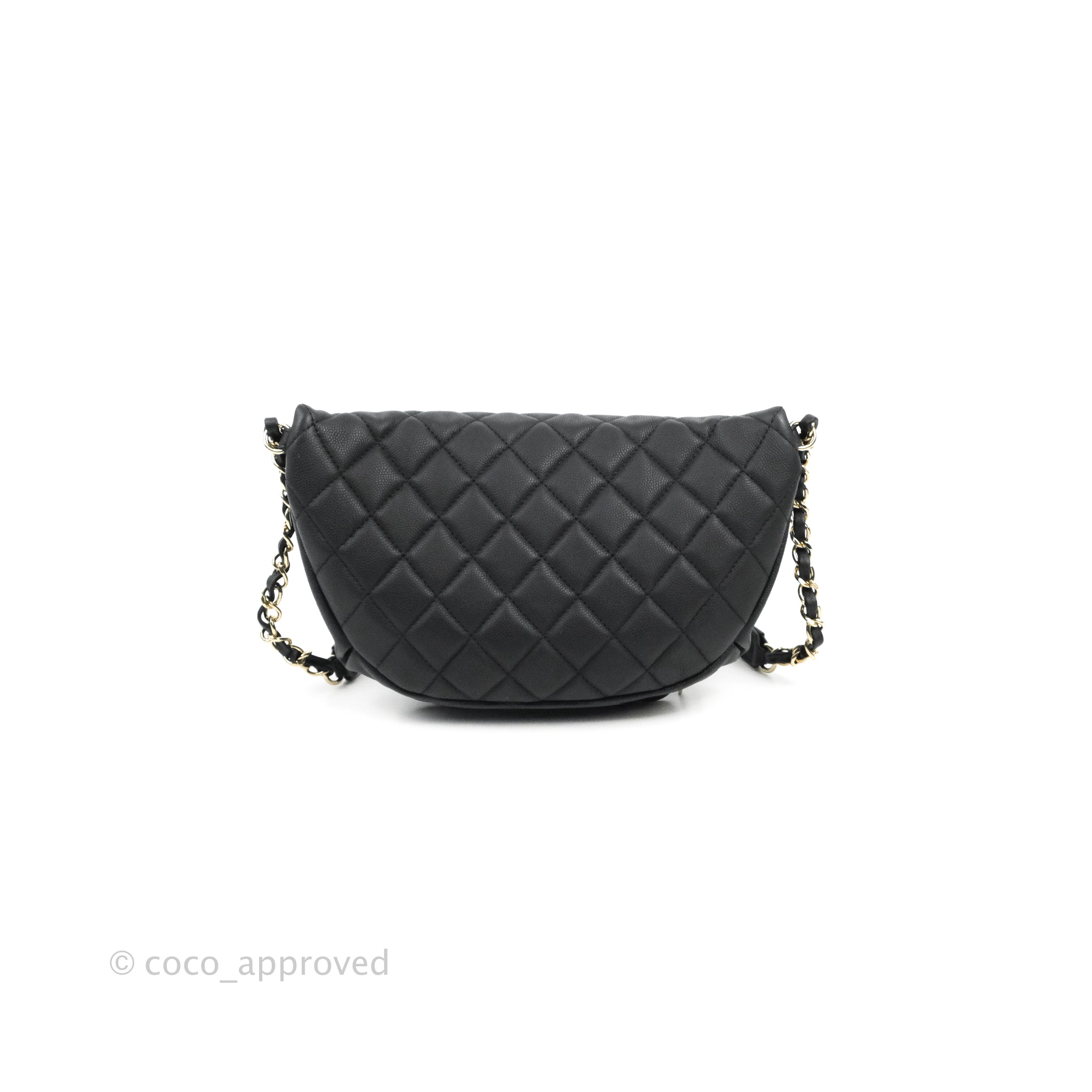 CHANEL Caviar Quilted Business Affinity Waist Belt Bag Black 1321446