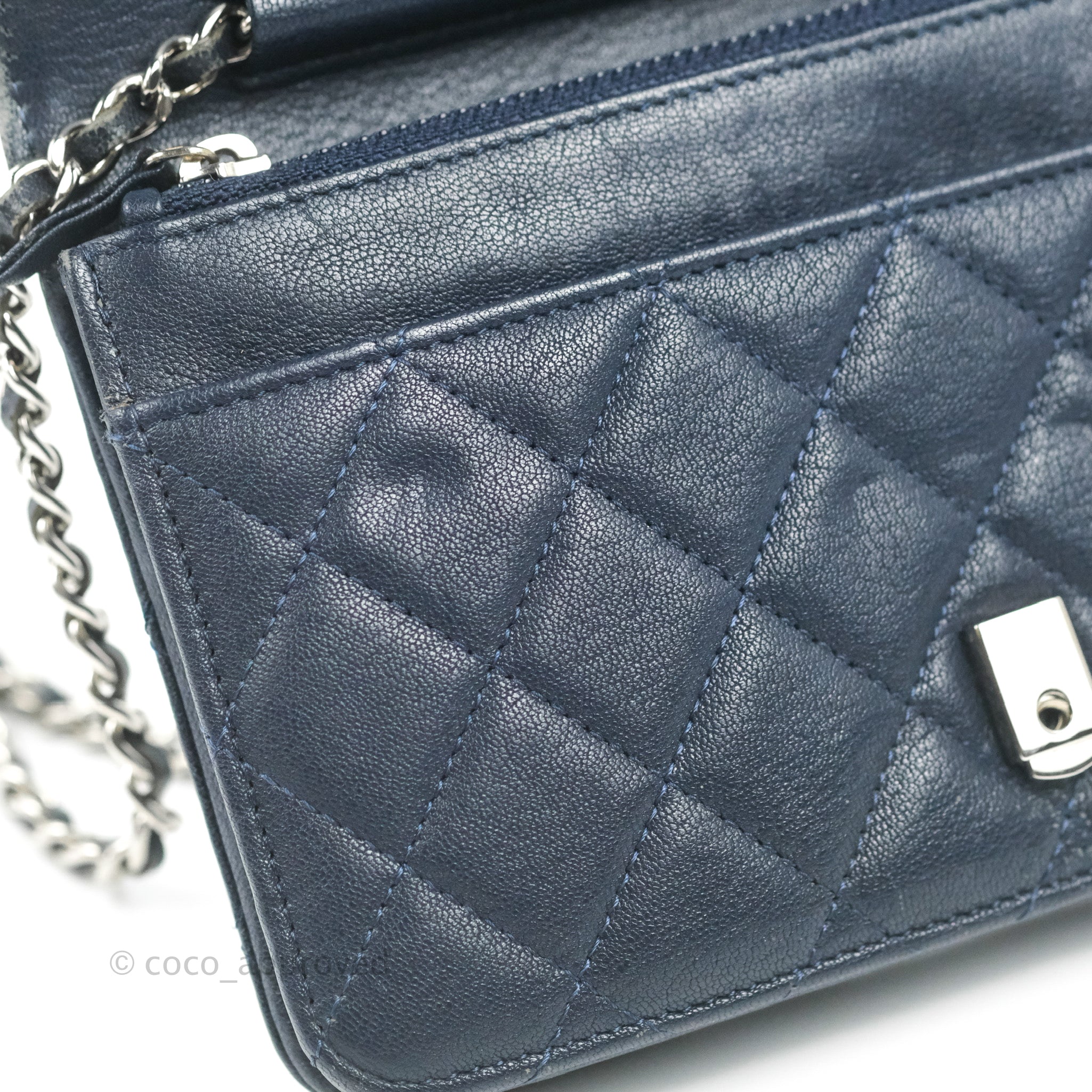 Chanel Urban Companion Wallet on Chain WOC Navy Calfskin Silver Hardwa –  Coco Approved Studio