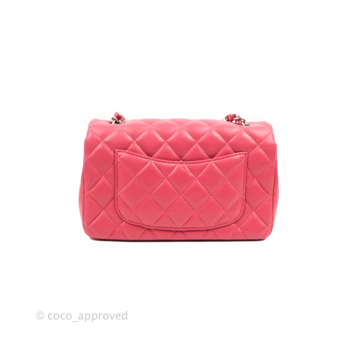 Chanel Quilted Mini Rectangular Flap Pink Lambskin Silver Hardware ...
