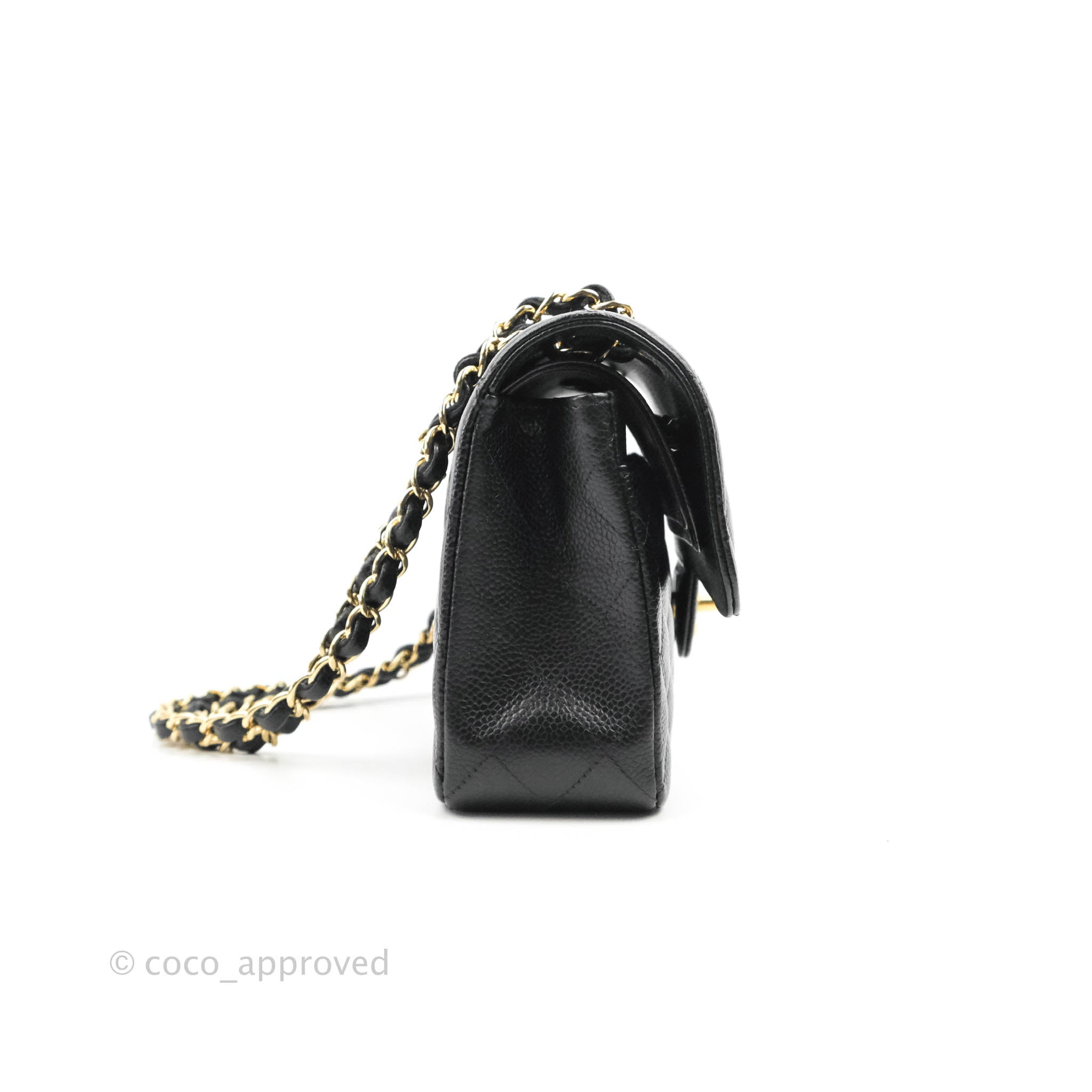 chanel small caviar flap bag black