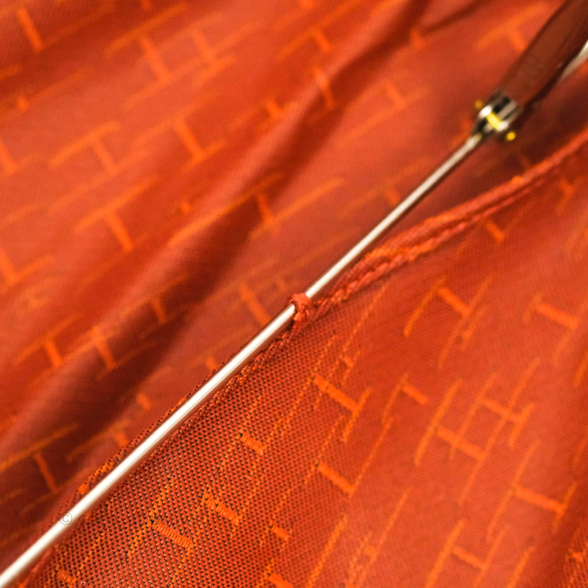 Hermès Pluie De H Folding Umbrella Classic Orange Jacquard