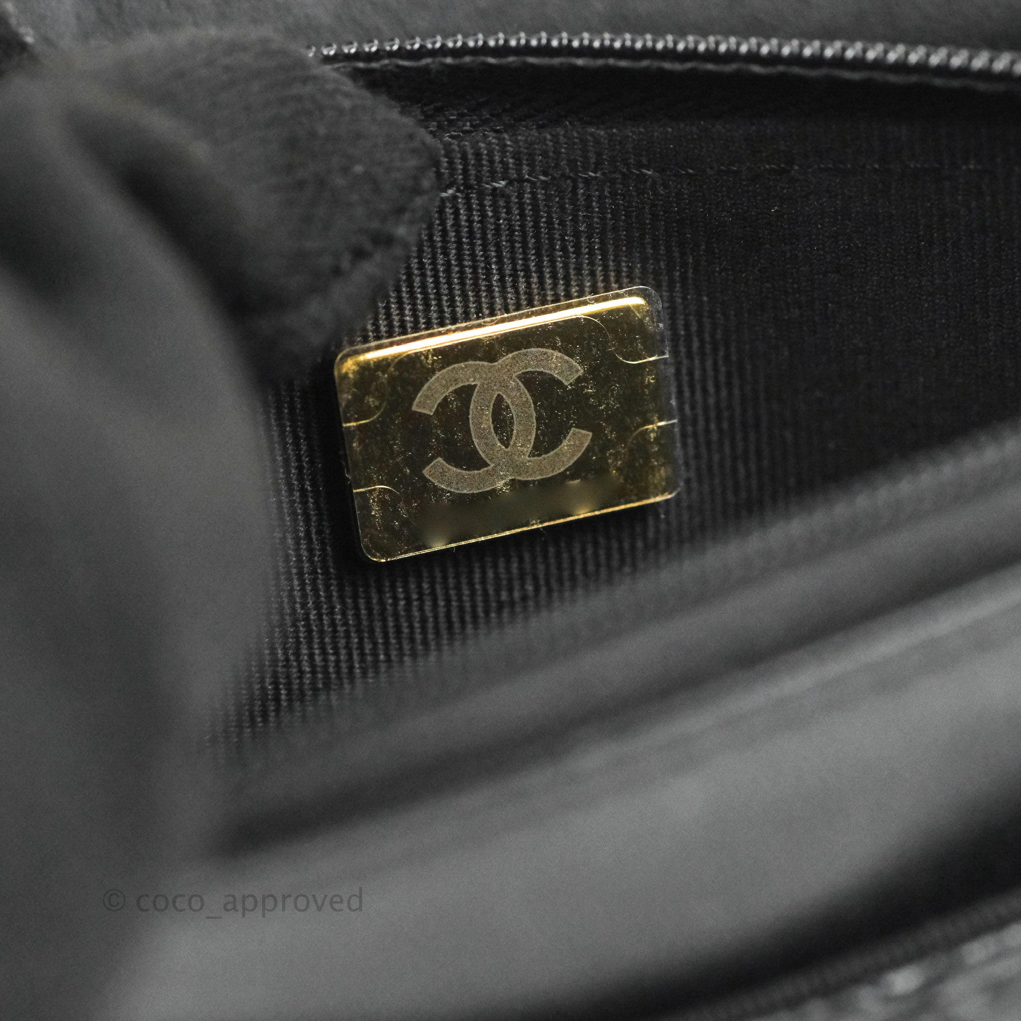 Chanel Quilted Top Handle Wallet on Chain WOC Black Lambskin Gold