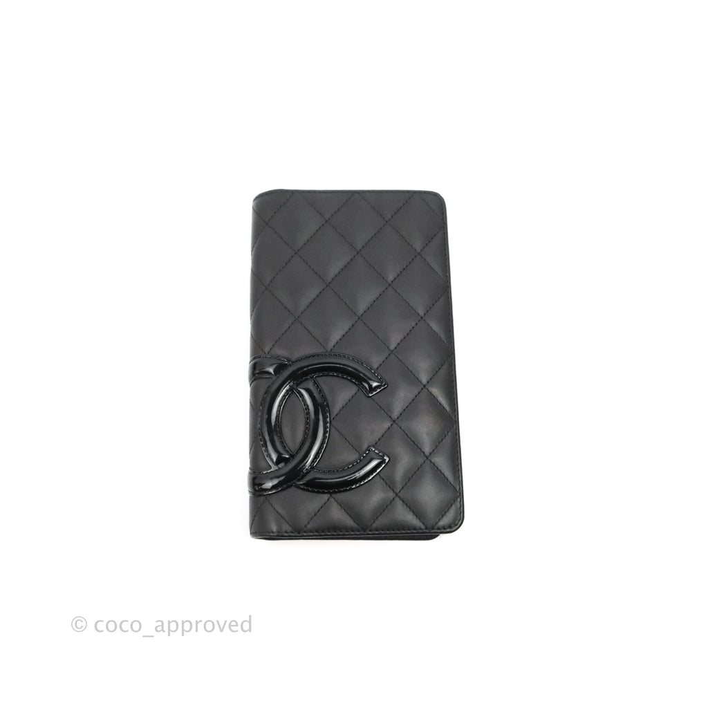 Chanel Quilted Cambon Yen Wallet Black Calfskin