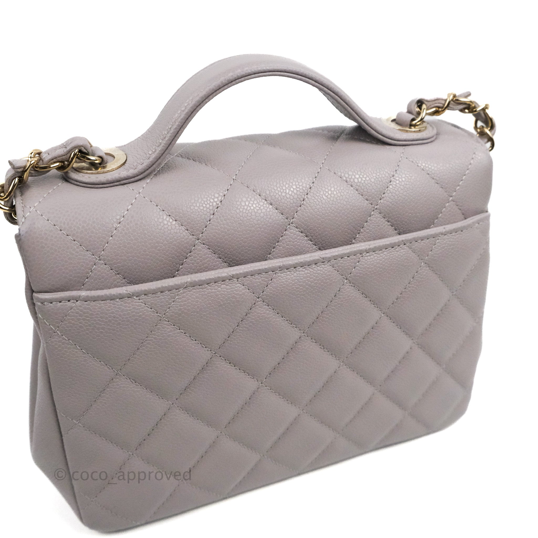 Chanel Gray Medium Business Affinity with Gold Hardware and Chanel