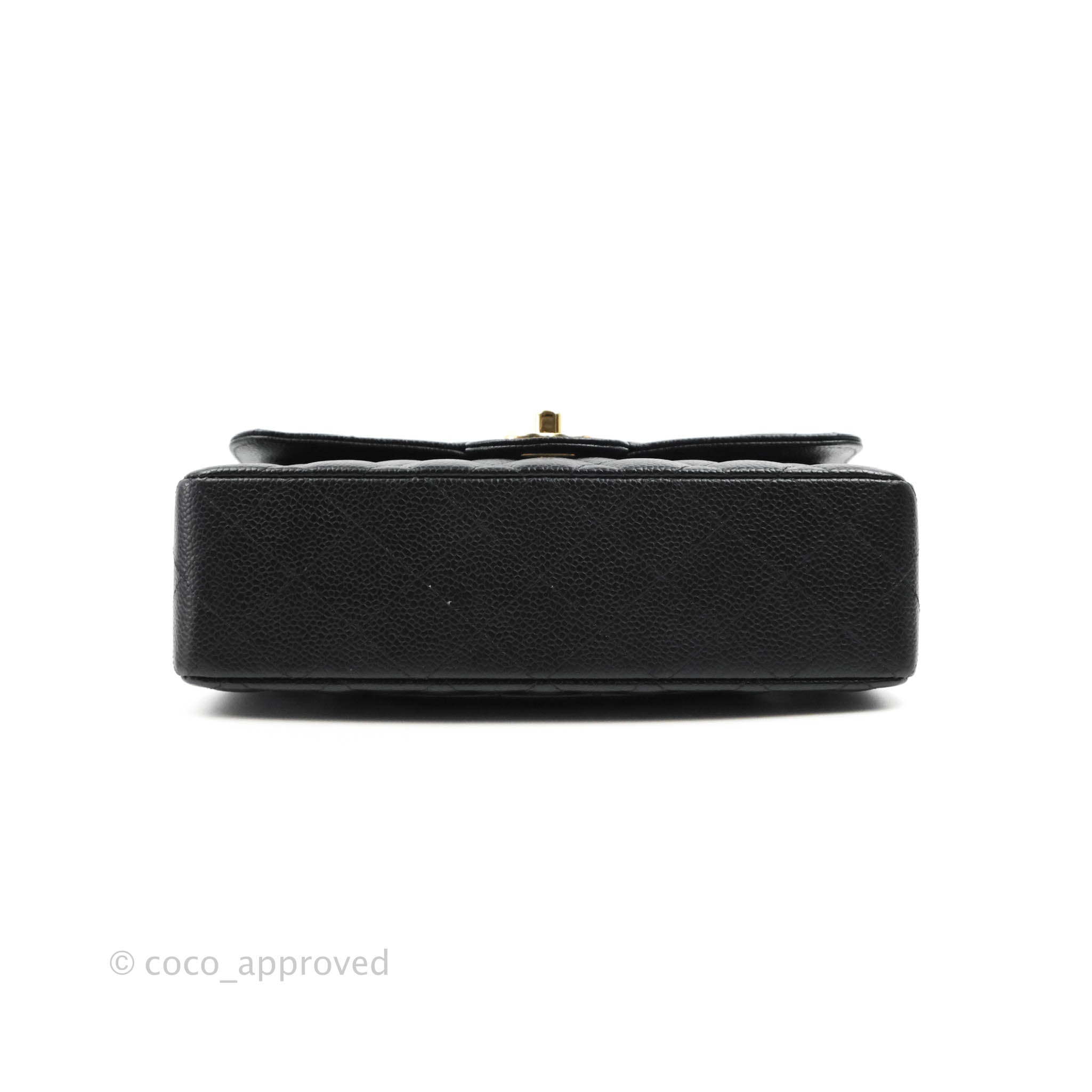 CHANEL Caviar Quilted Mini Rectangular Flap Black 150502