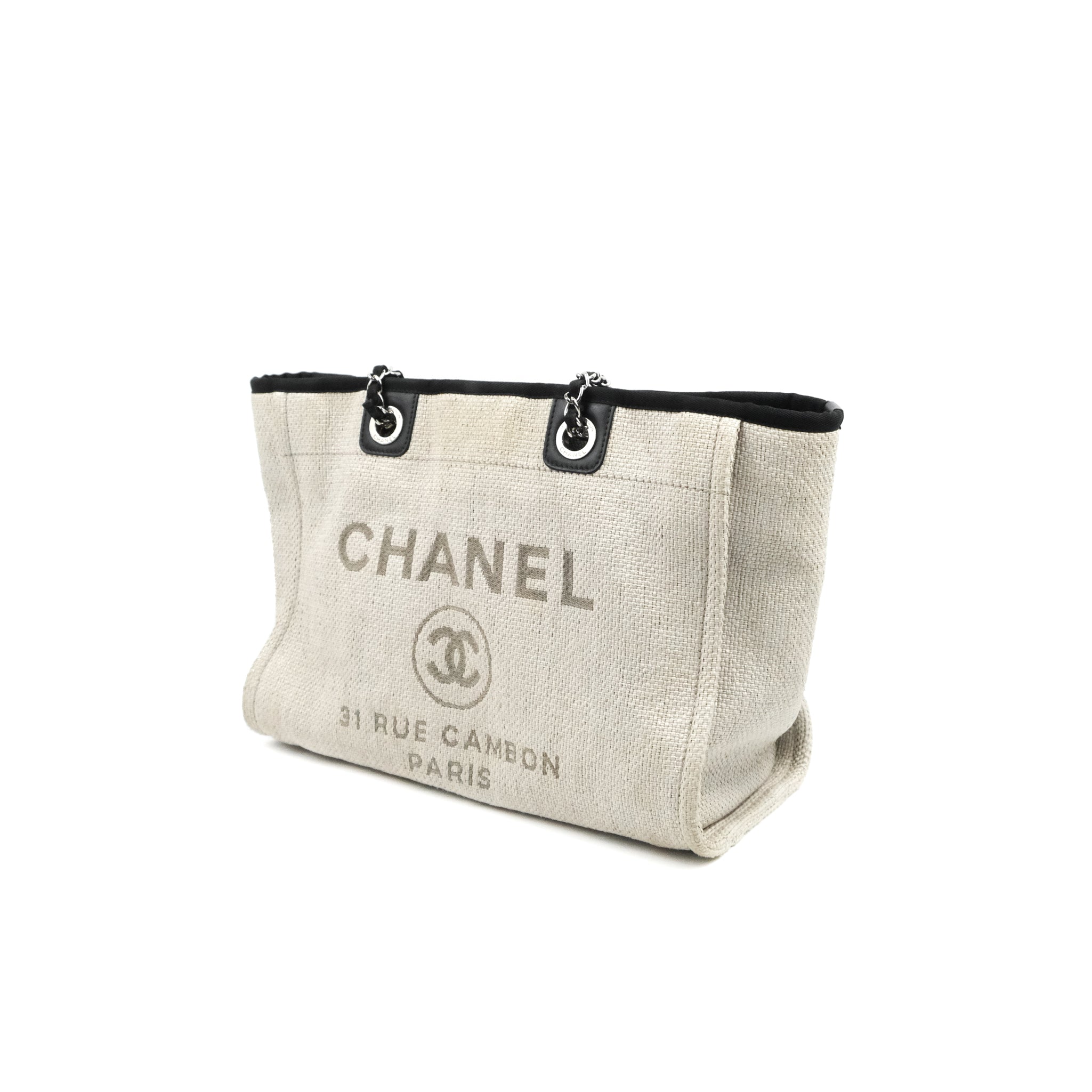 Chanel Canvas Deauville Medium Tote Beige Gold – Coco Approved Studio