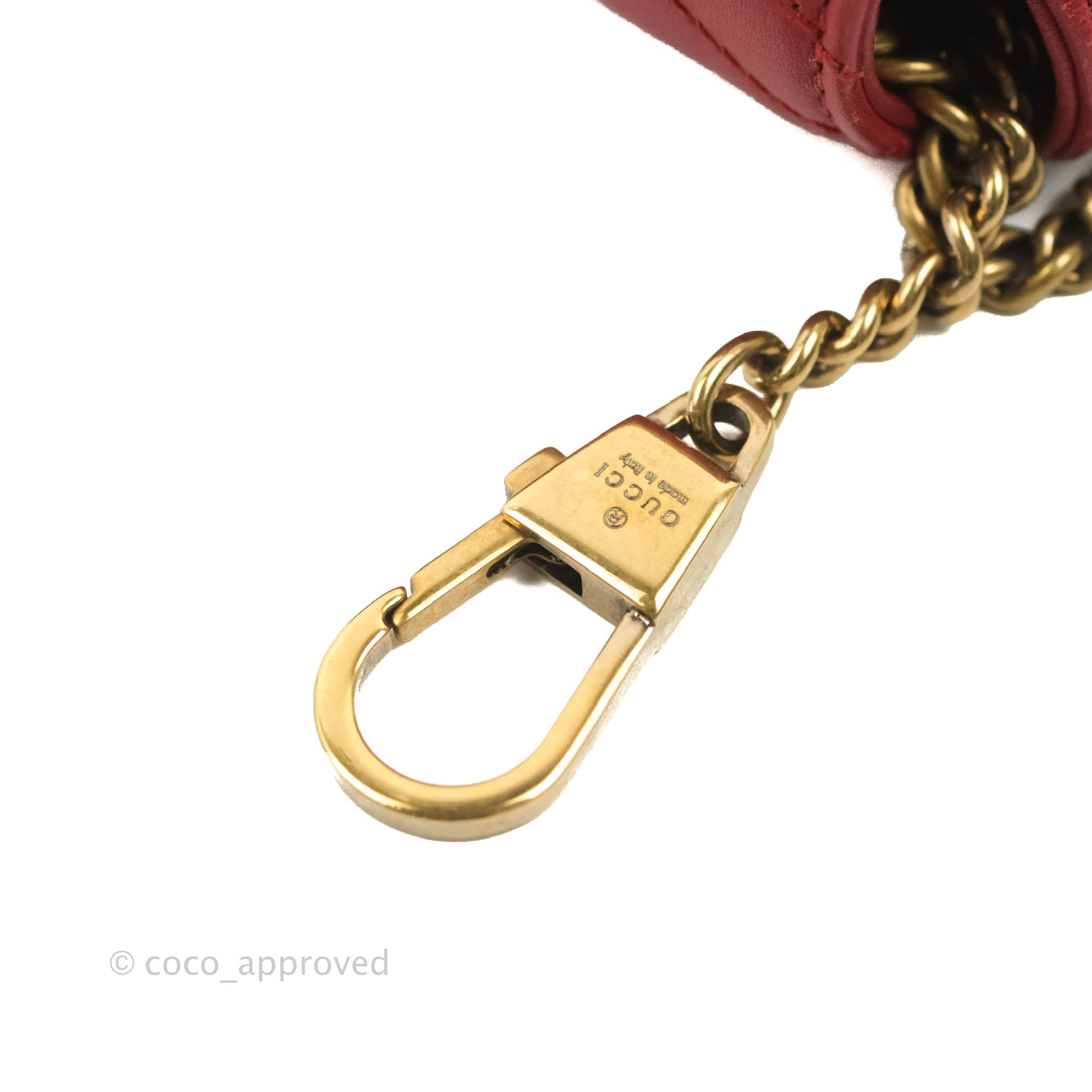 Gucci GG Marmont Matelassé Leather Super Mini Bag Red – Coco Approved Studio
