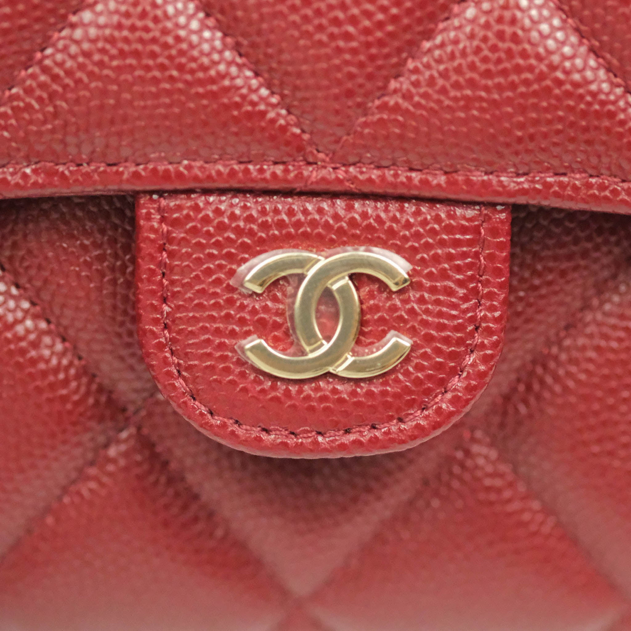 CHANEL Caviar Quilted Large Flap Wallet Burgundy 1293157