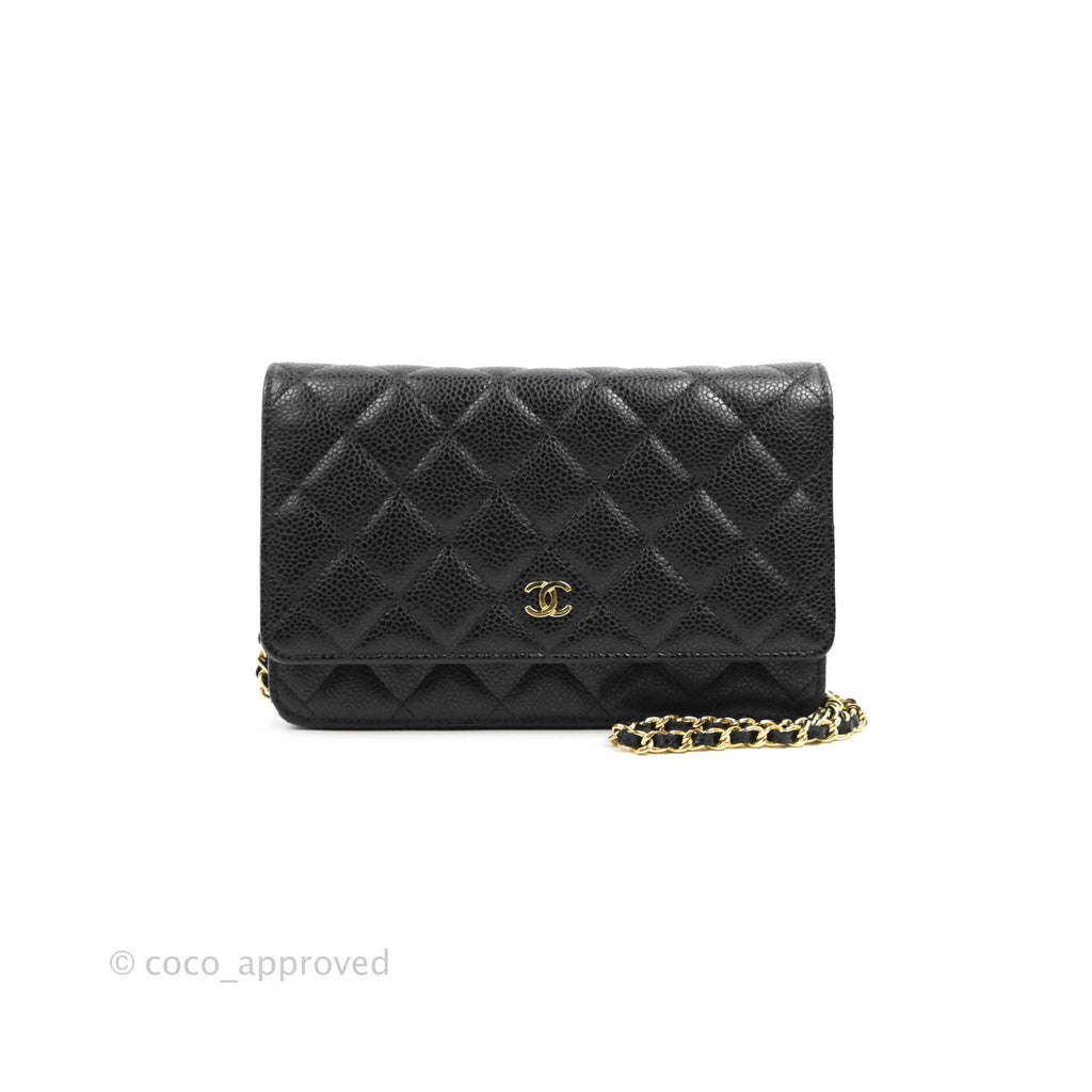 Chanel Quilted Classic WOC Black Caviar Gold Hardware