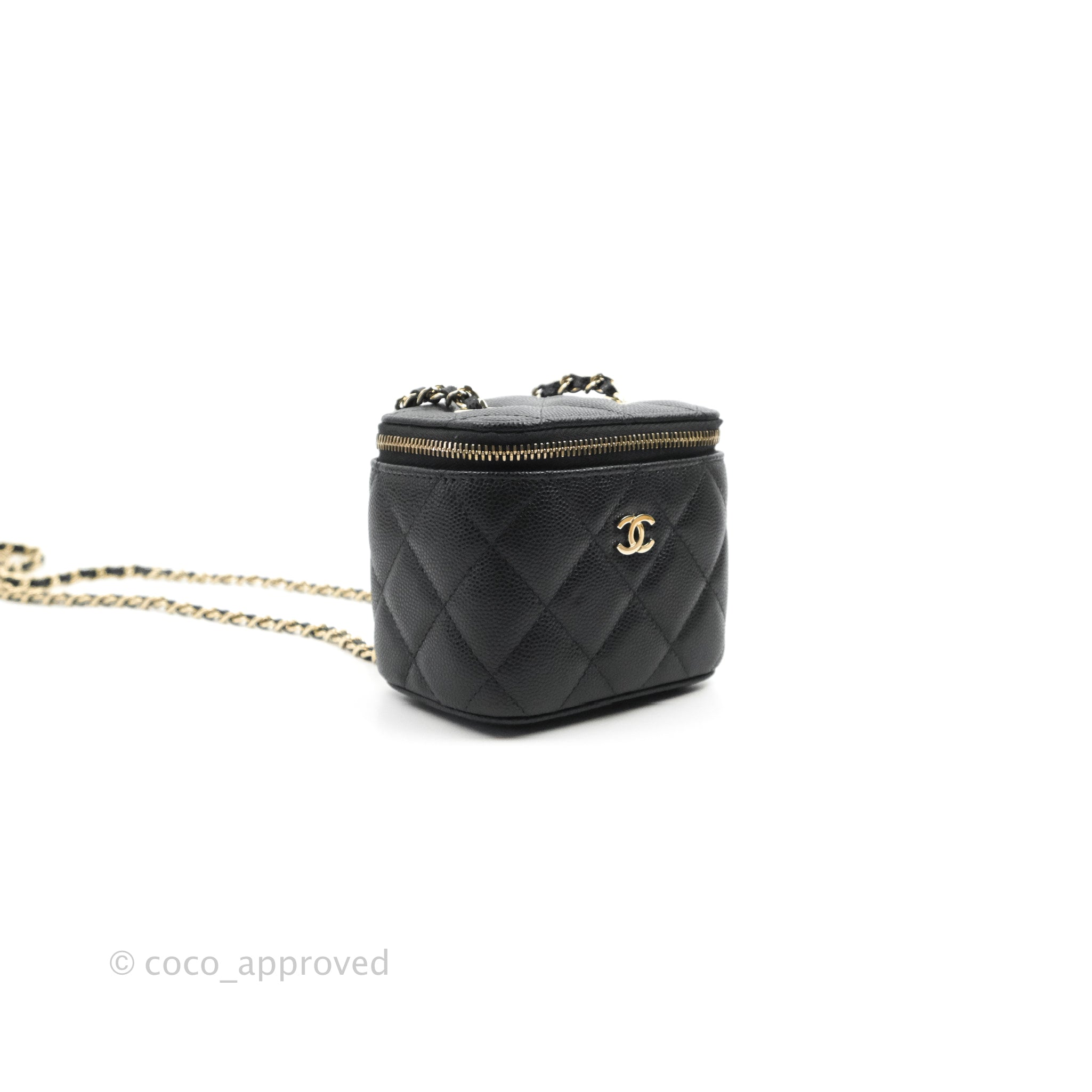 Chanel Top Handle Vanity with Chain Black Caviar Gold Hardware – Coco  Approved Studio