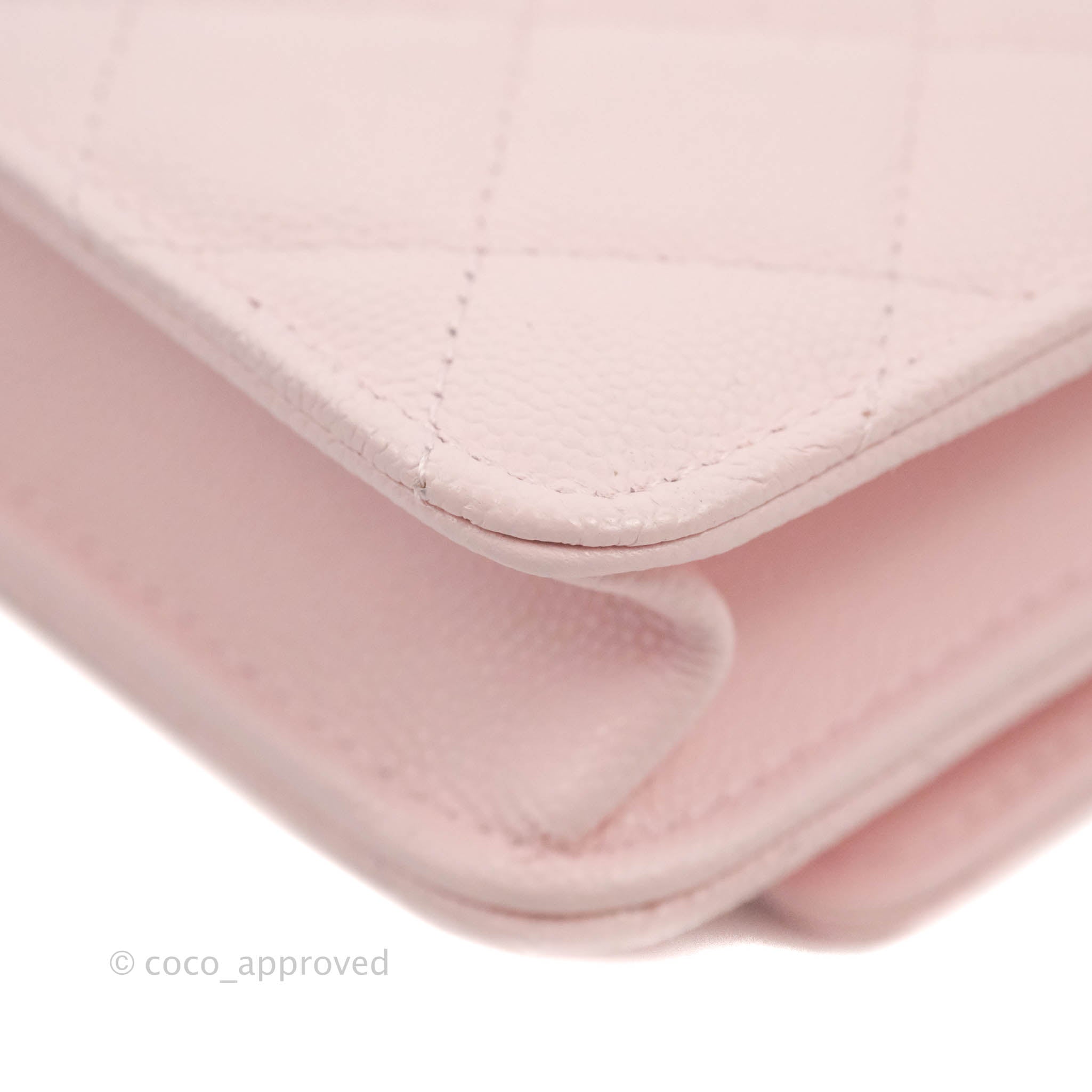 Chanel Quilted Wallet on Chain WOC Crystal Braided CC Light Pink Cavia –  Coco Approved Studio