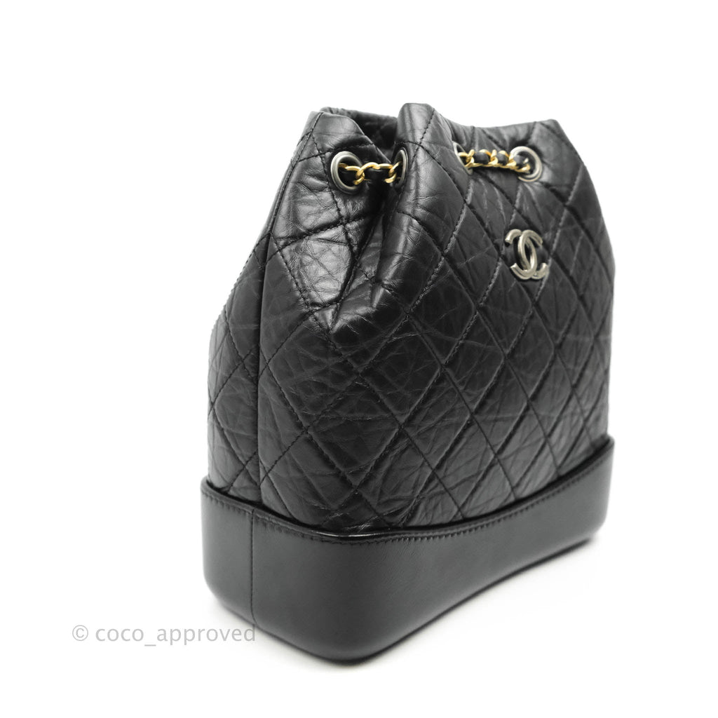 Chanel Small Gabrielle Backpack Black Aged Calfskin