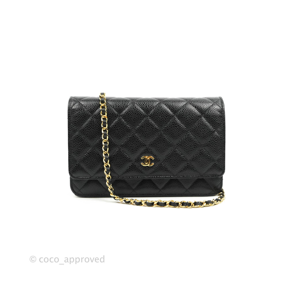 Chanel Quilted Classic WOC Black Caviar Gold Hardware