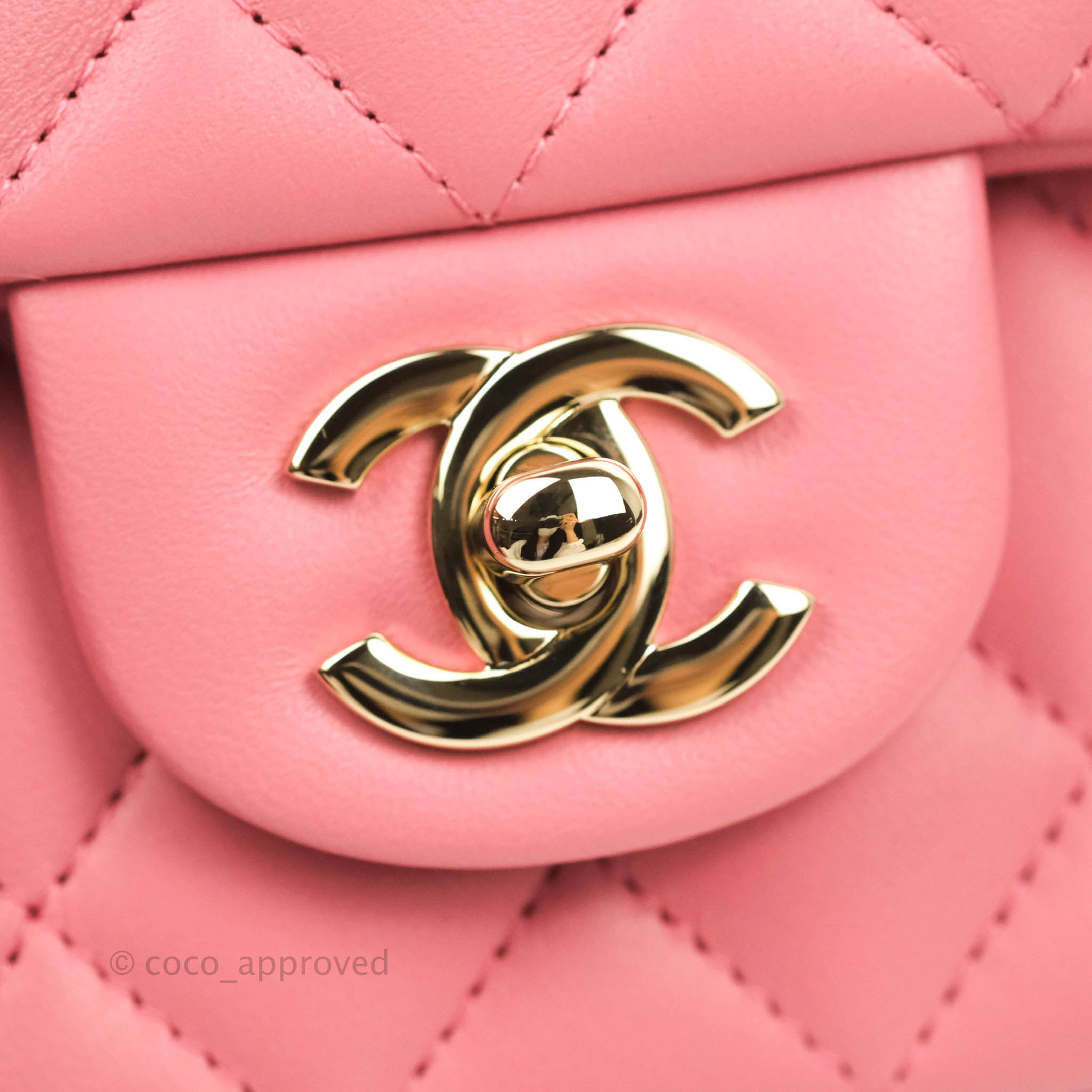 Chanel Vanity Rectangular Top Handle Blue Lambskin Gold Hardware