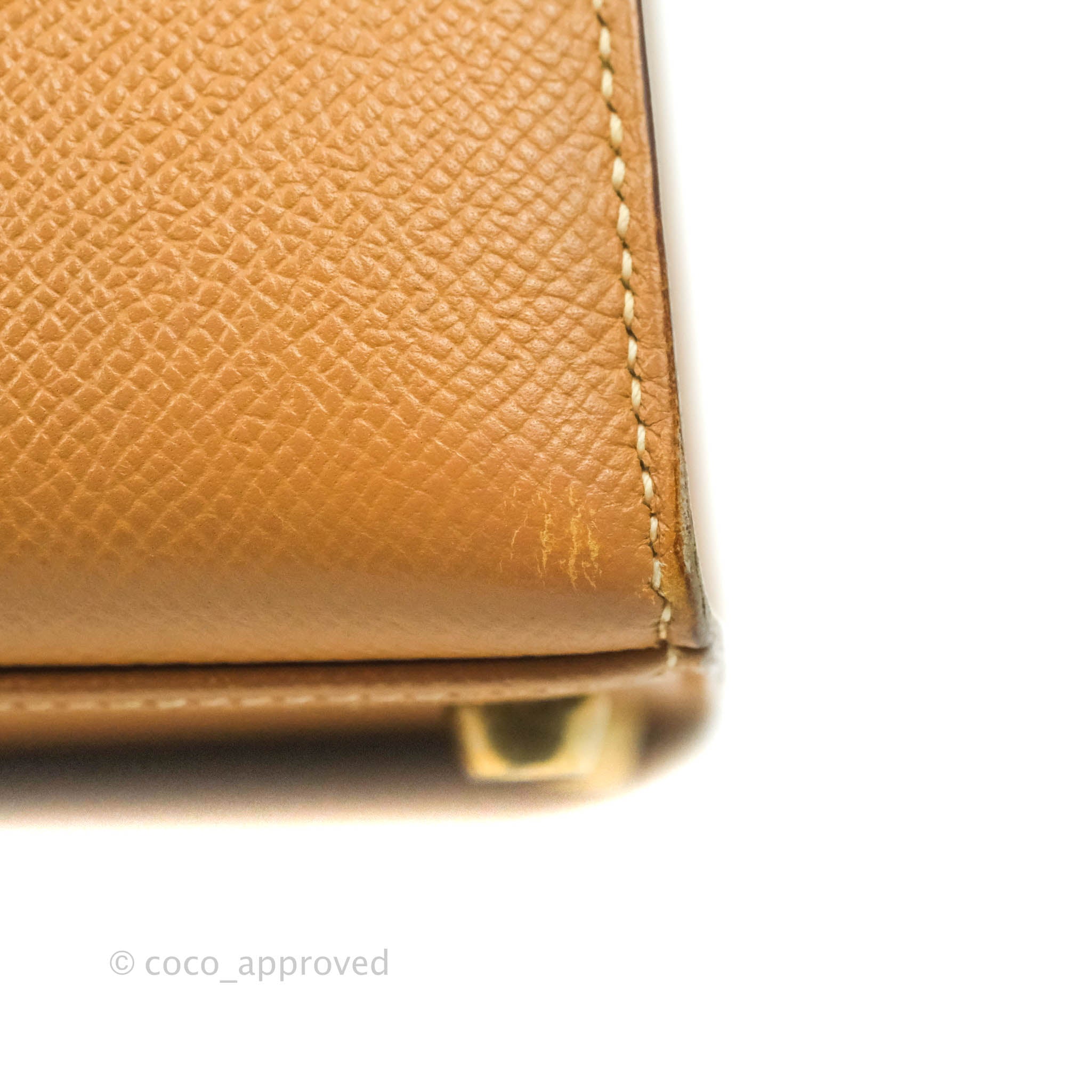Hermes Kelly 28 Sellier Gold Autruche Ostrich Gold Hardware #W