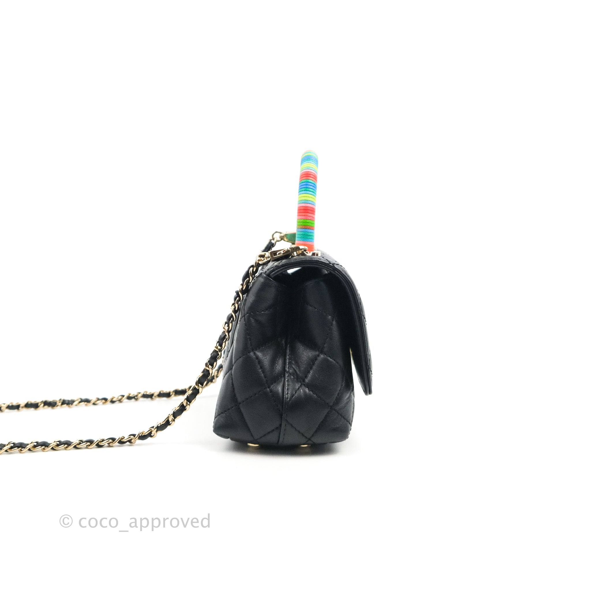 Chanel Place Vendome Geometric Flap Bag Quilted Velvet Mini Black 205760215