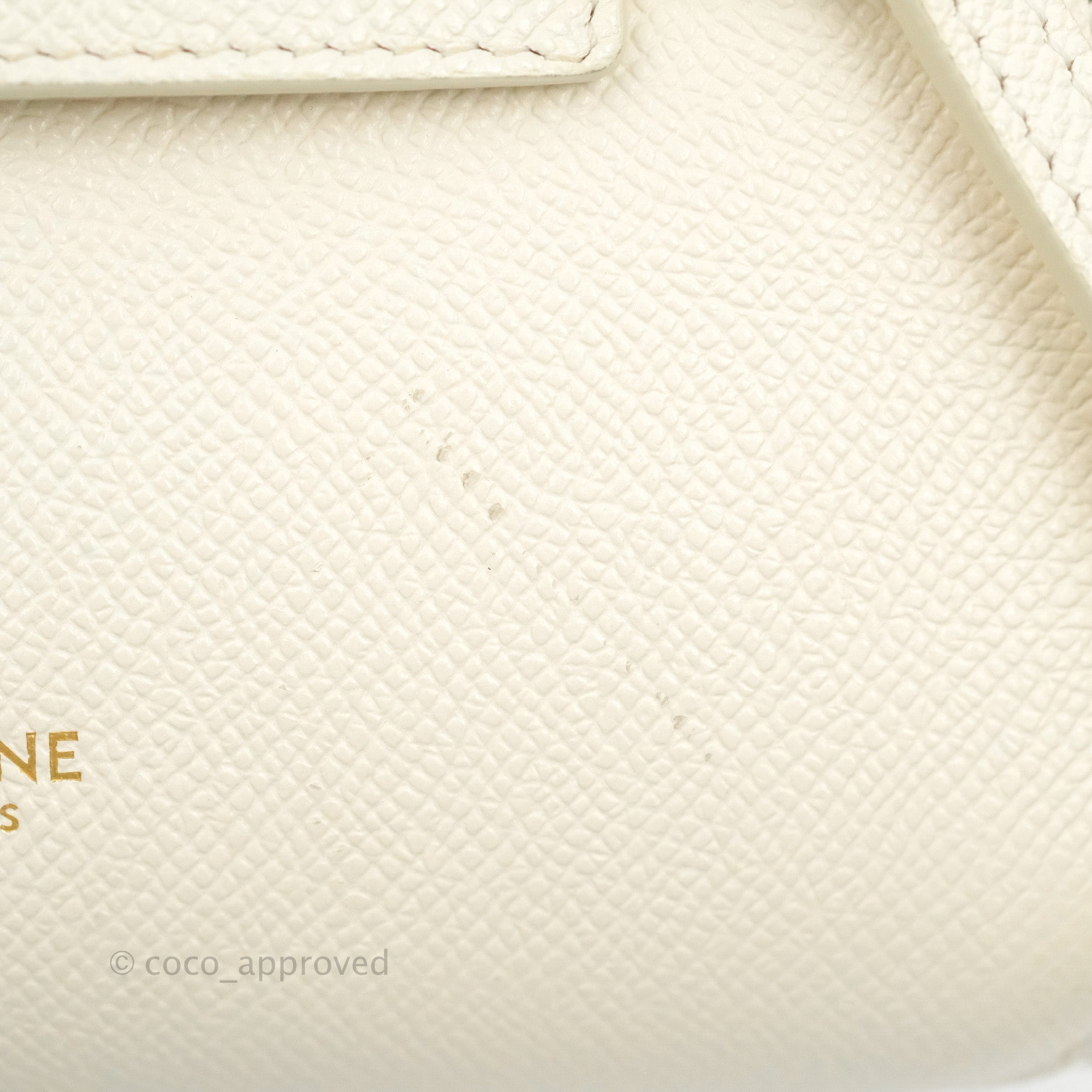 Celine Pico Belt Bag White Grained Calfskin Gold Hardware – Coco