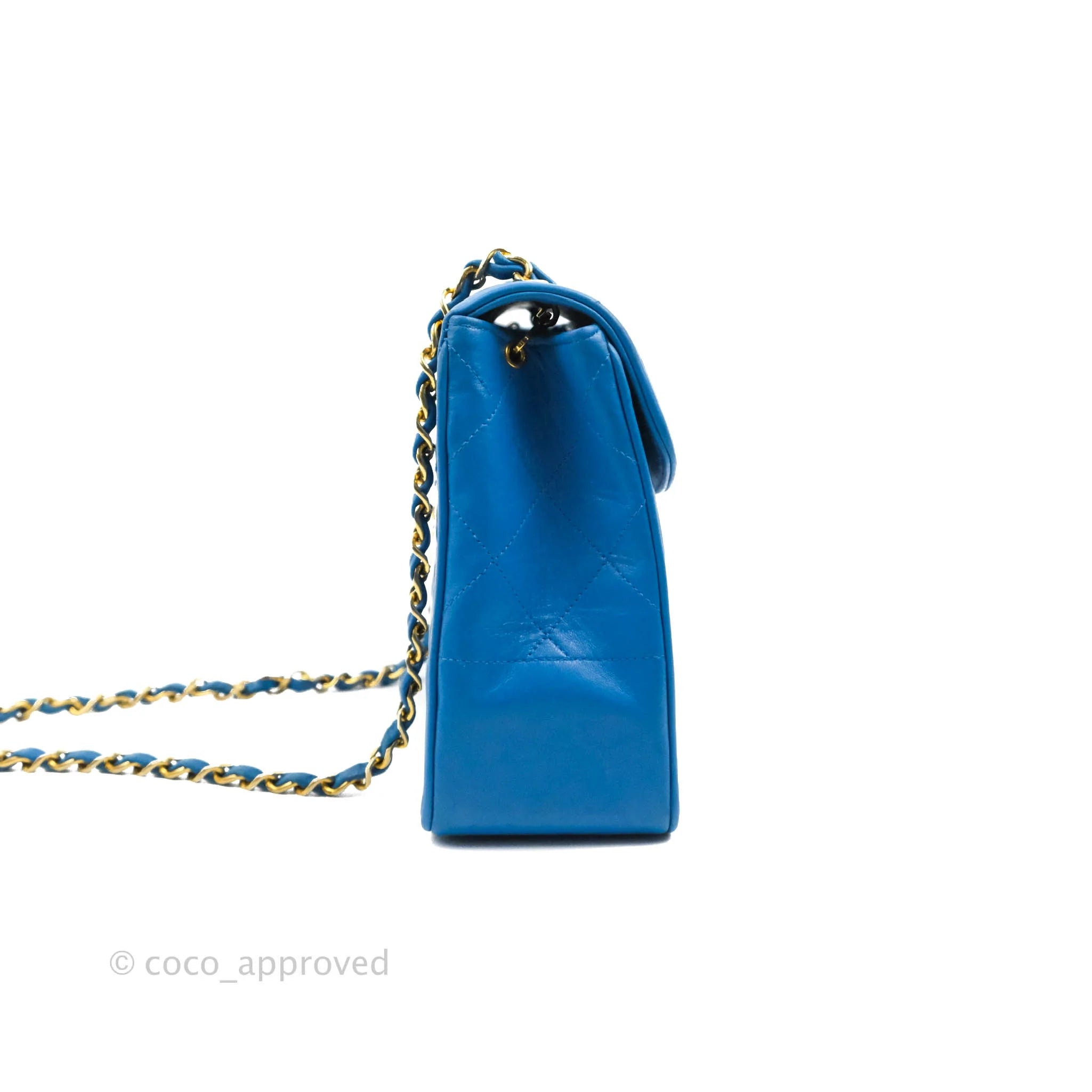 vintage blue chanel bag