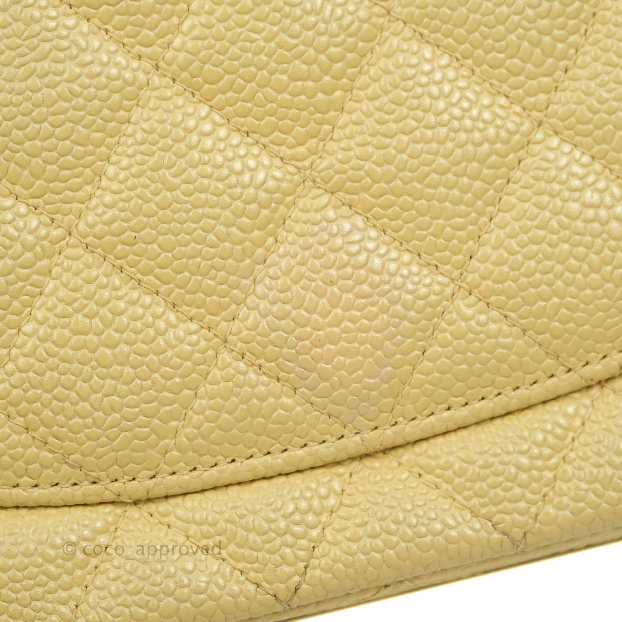 Chanel Vintage Classic M/L Medium Double Flap Bag Beige Caviar 24K Gol – Coco  Approved Studio