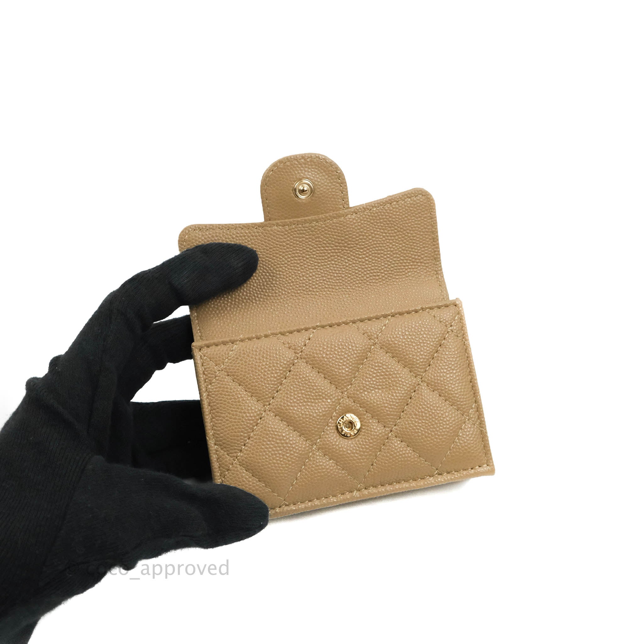 Chanel Quilted Small Classic Flap Trifold Wallet Pink Caviar Gold Hard –  Coco Approved Studio