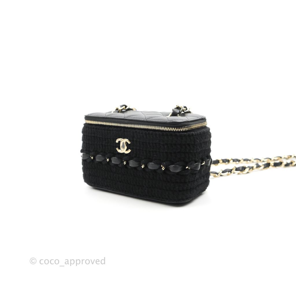 Chanel Vanity with Chain Crochet Black Lambskin Gold Hardware