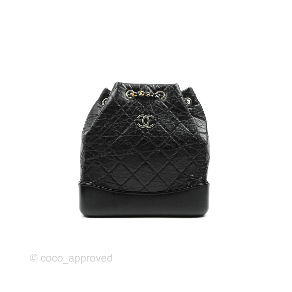 Chanel Small Gabrielle Backpack Black Aged Calfskin