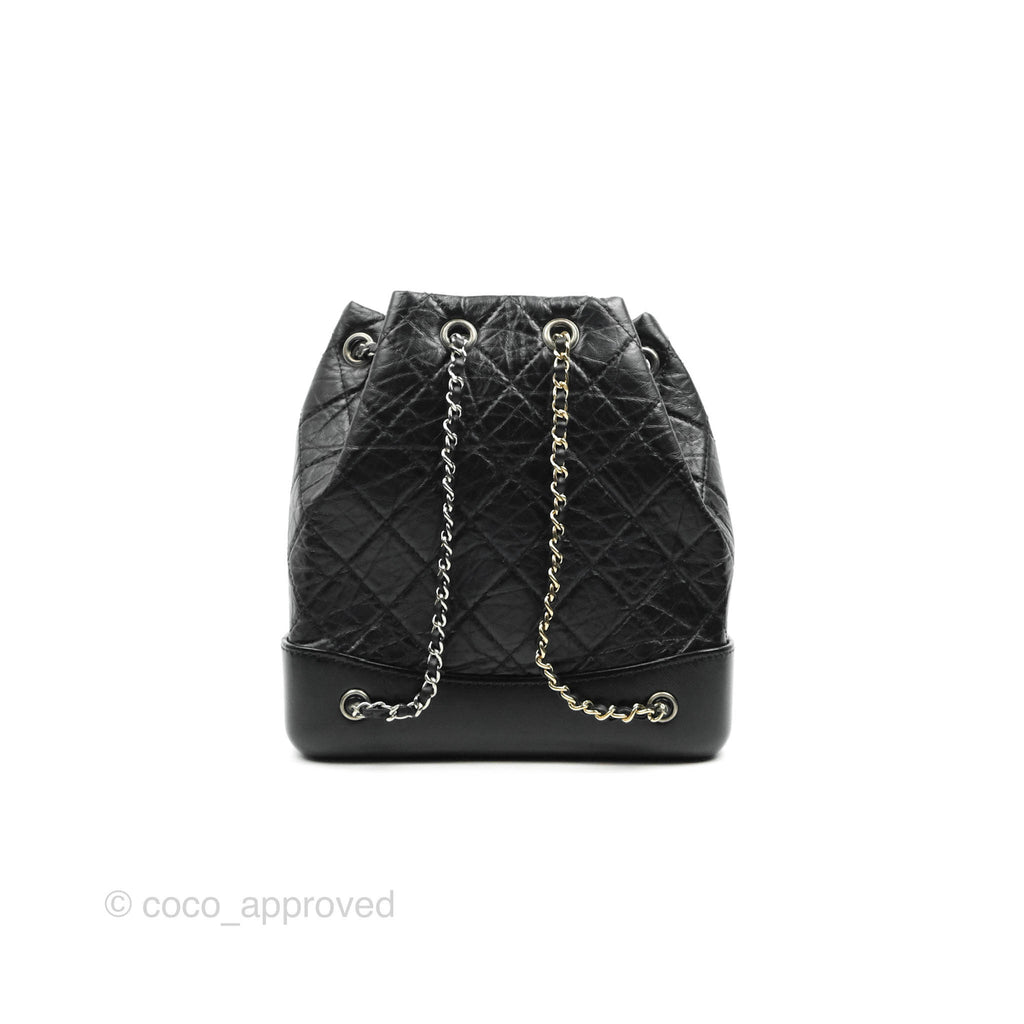 Chanel Small Gabrielle Backpack Black Aged Calfskin