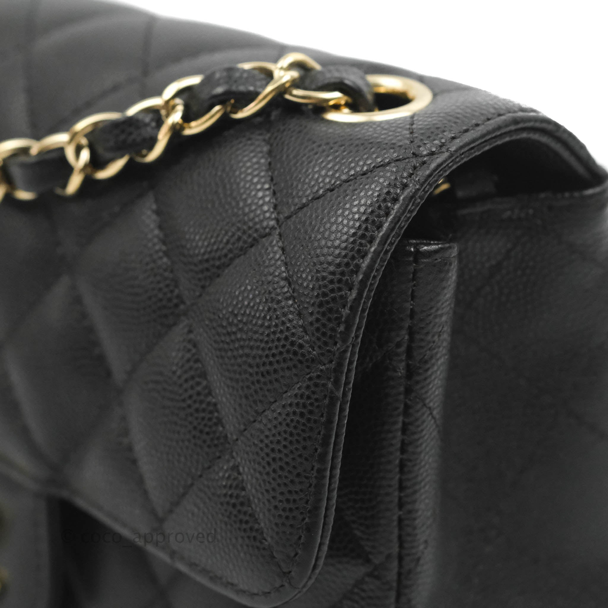 Chanel Classic Mini Rectangular Flap Black Caviar Gold Hardware 17C – Coco  Approved Studio