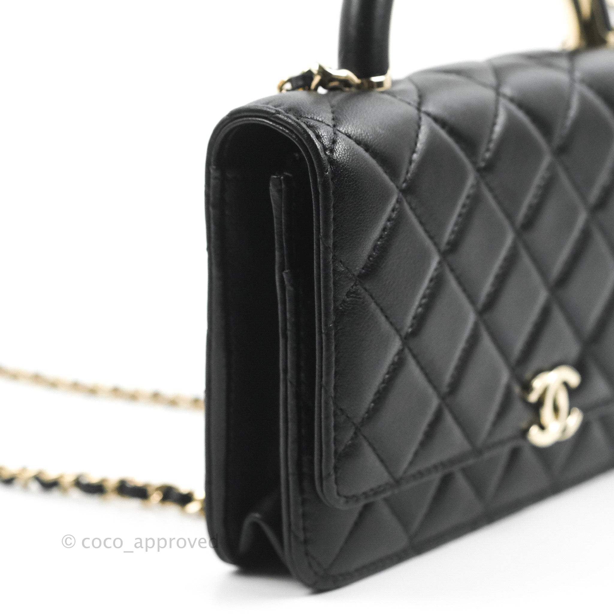 Chanel Quilted Wallet on Chain WOC Caramel Tan Lambskin Gold