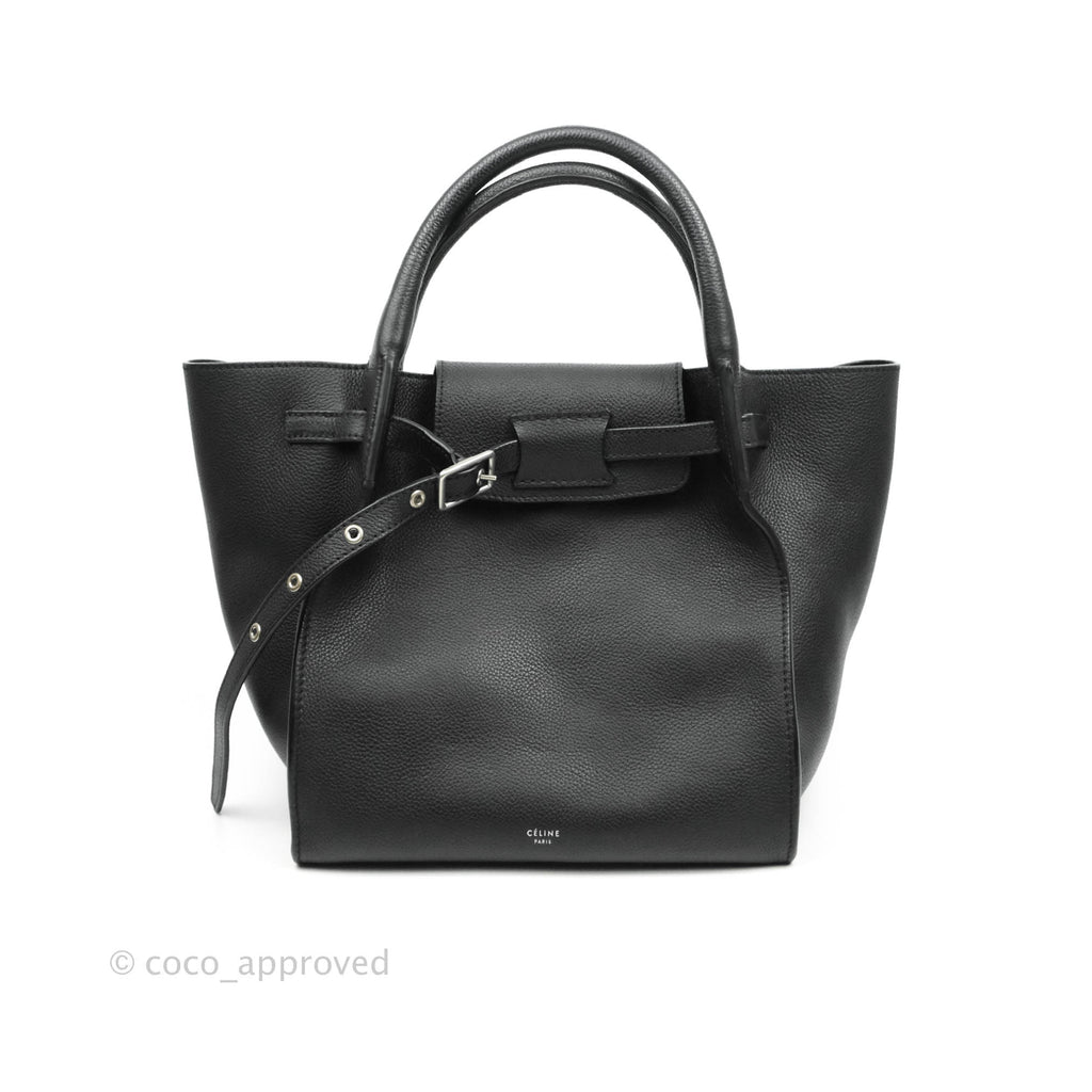 Celine Small Big Bag Black Supple Grained Leather Silver Hardware