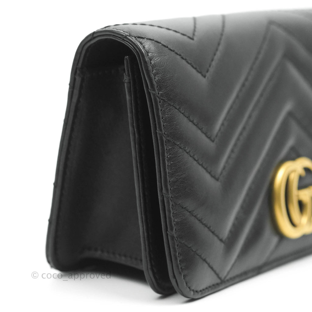 Gucci Matelasse GG Marmont Mini Bag Black Calfskin Gold Hardware