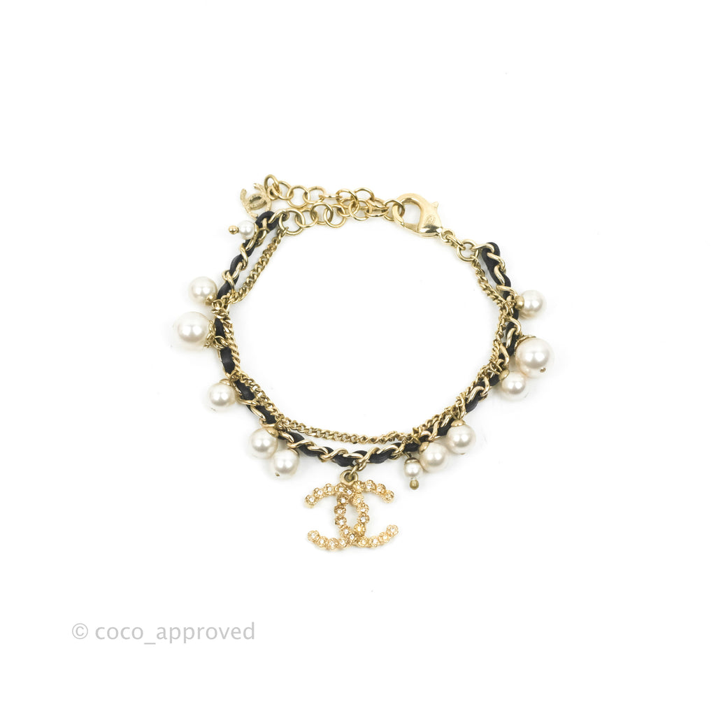 Chanel CC Pearl & Woven Chain Bracelet 16B