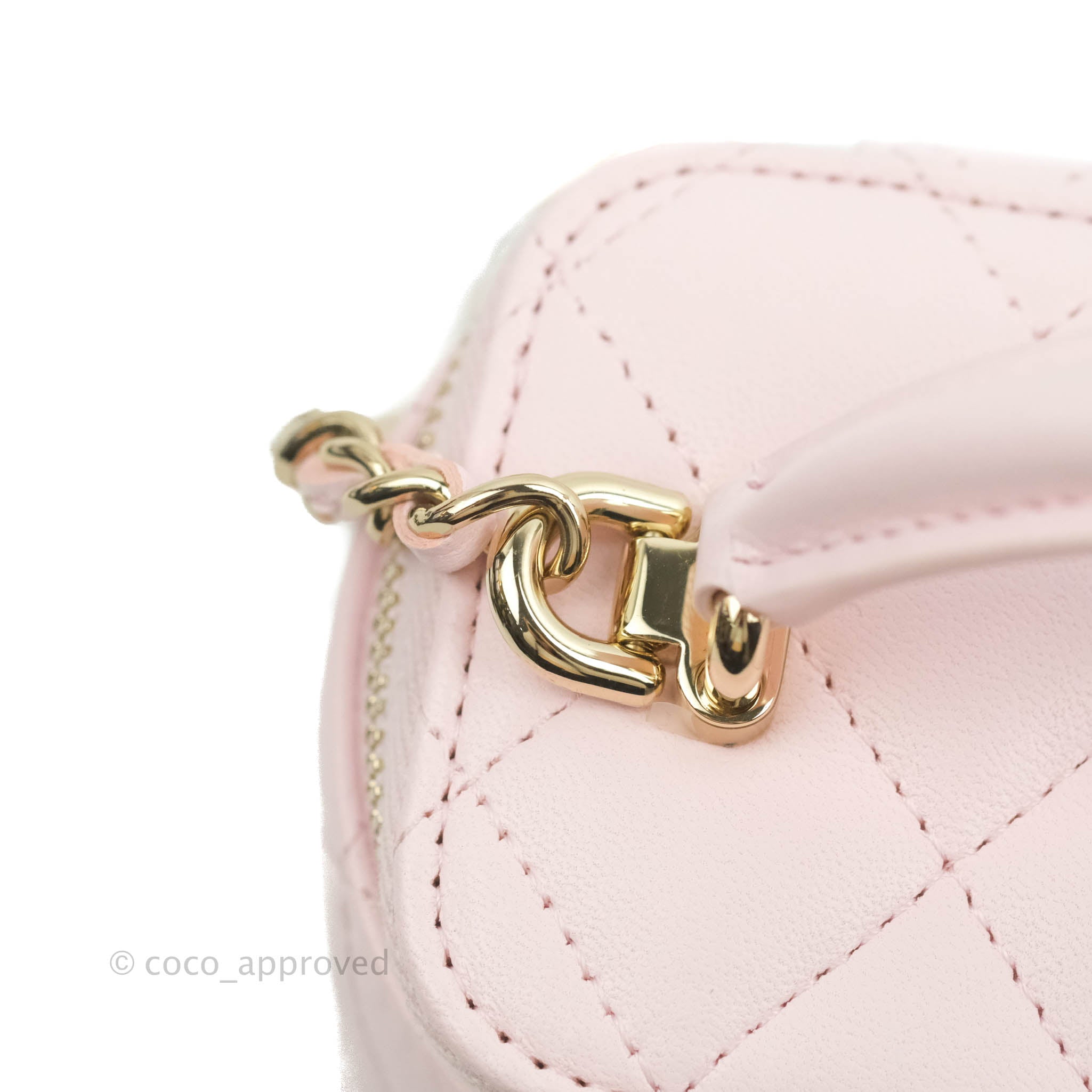 Chanel Mini Top Handle Vanity With Chain Light Pink Lambskin Gold Hard – Coco  Approved Studio