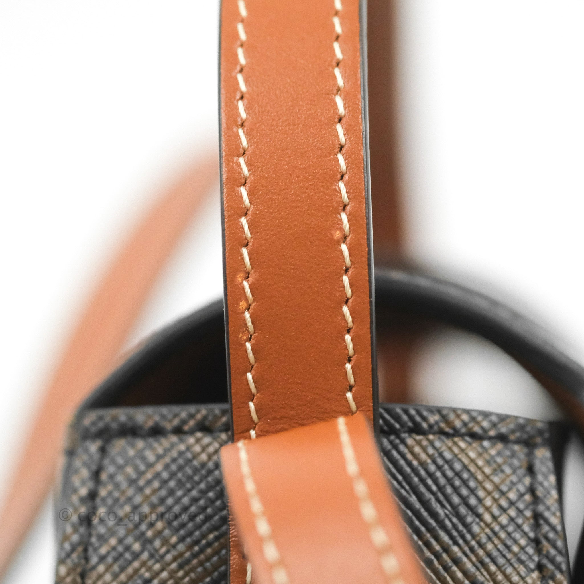 CLUTCH ON STRAP TABOU IN TRIOMPHE CANVAS AND CALFSKIN - TAN