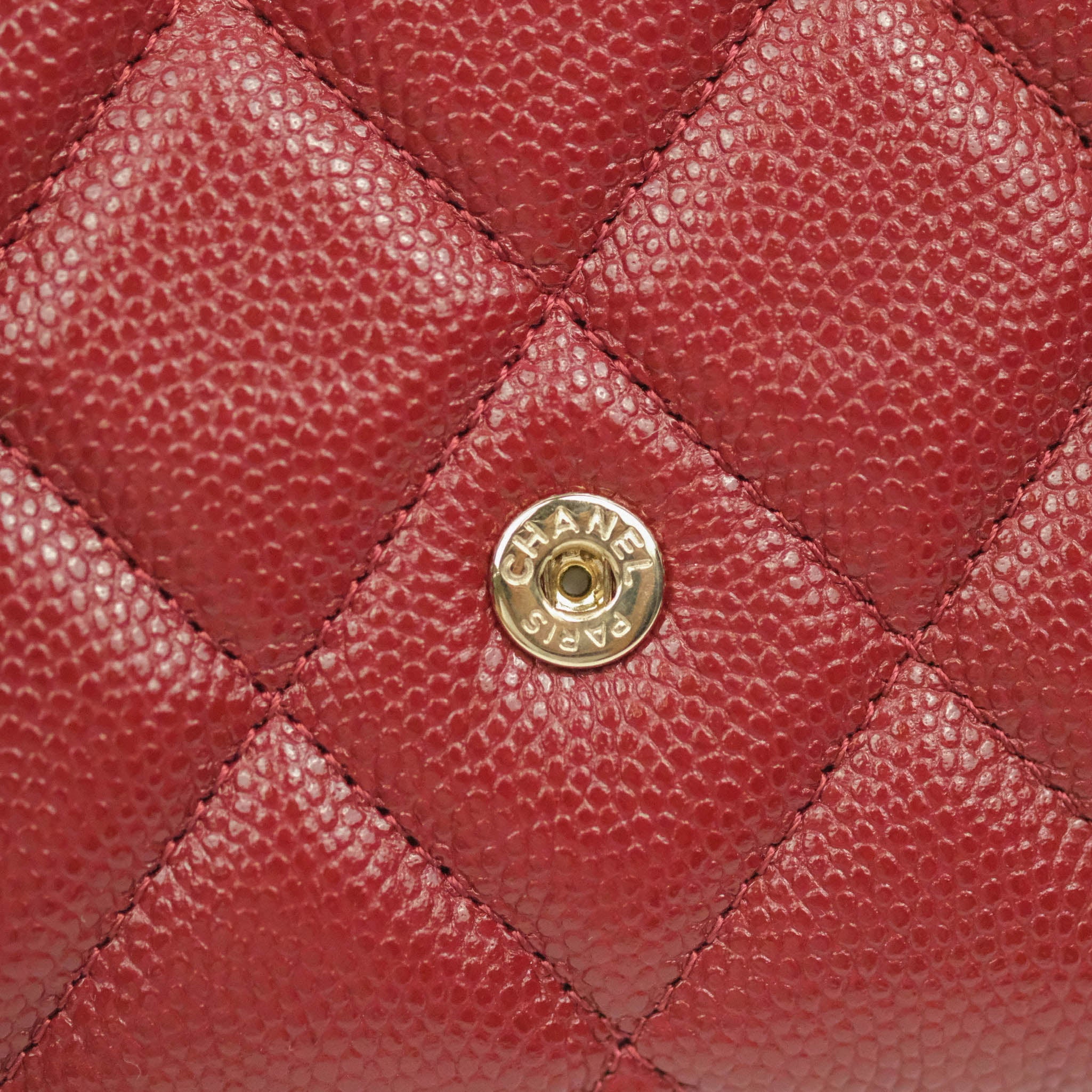 CHANEL Caviar Quilted Large Flap Wallet Burgundy 1293157