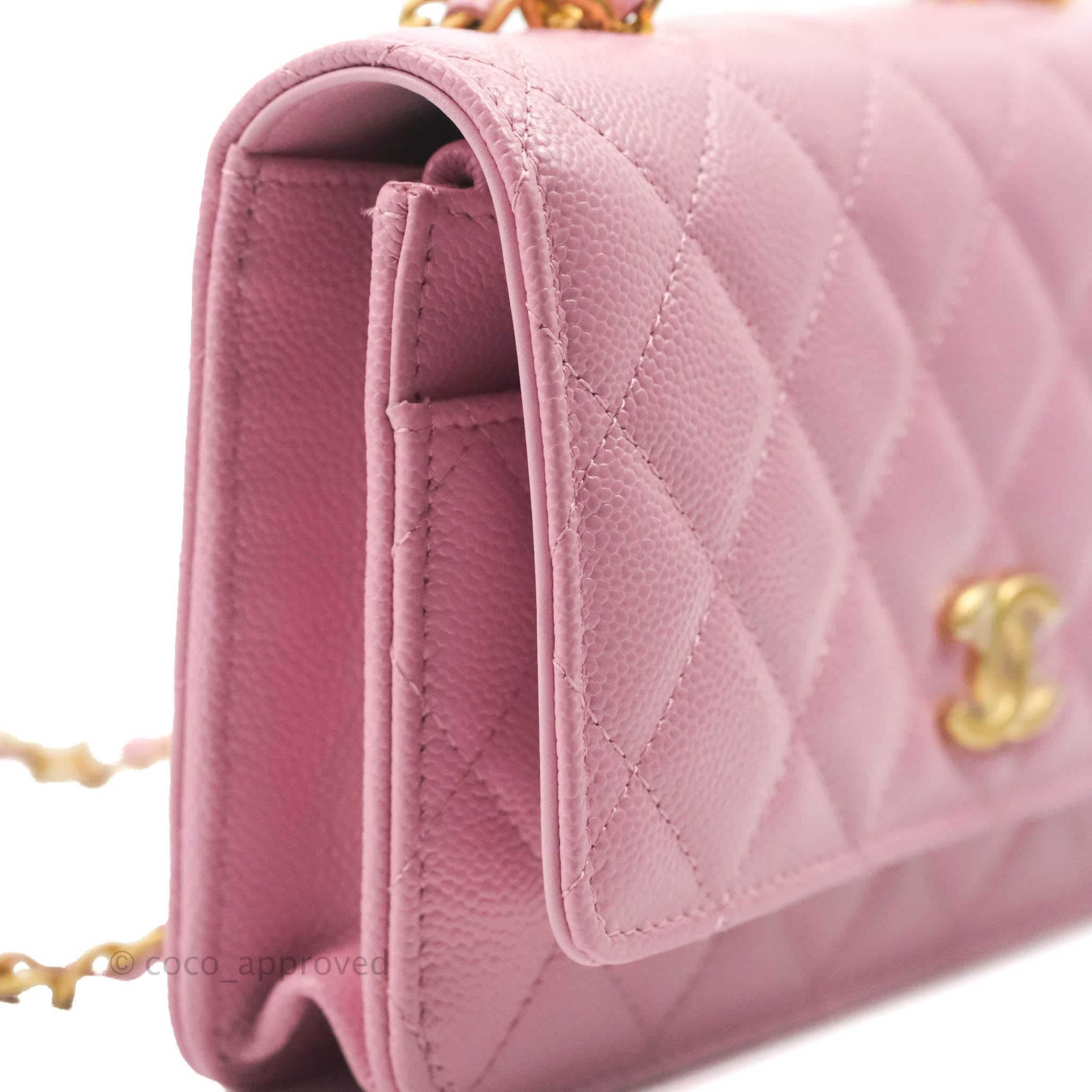 Chanel Top Handle Wallet On Chain WOC Pink Caviar Gold Hardware 22S – Coco  Approved Studio
