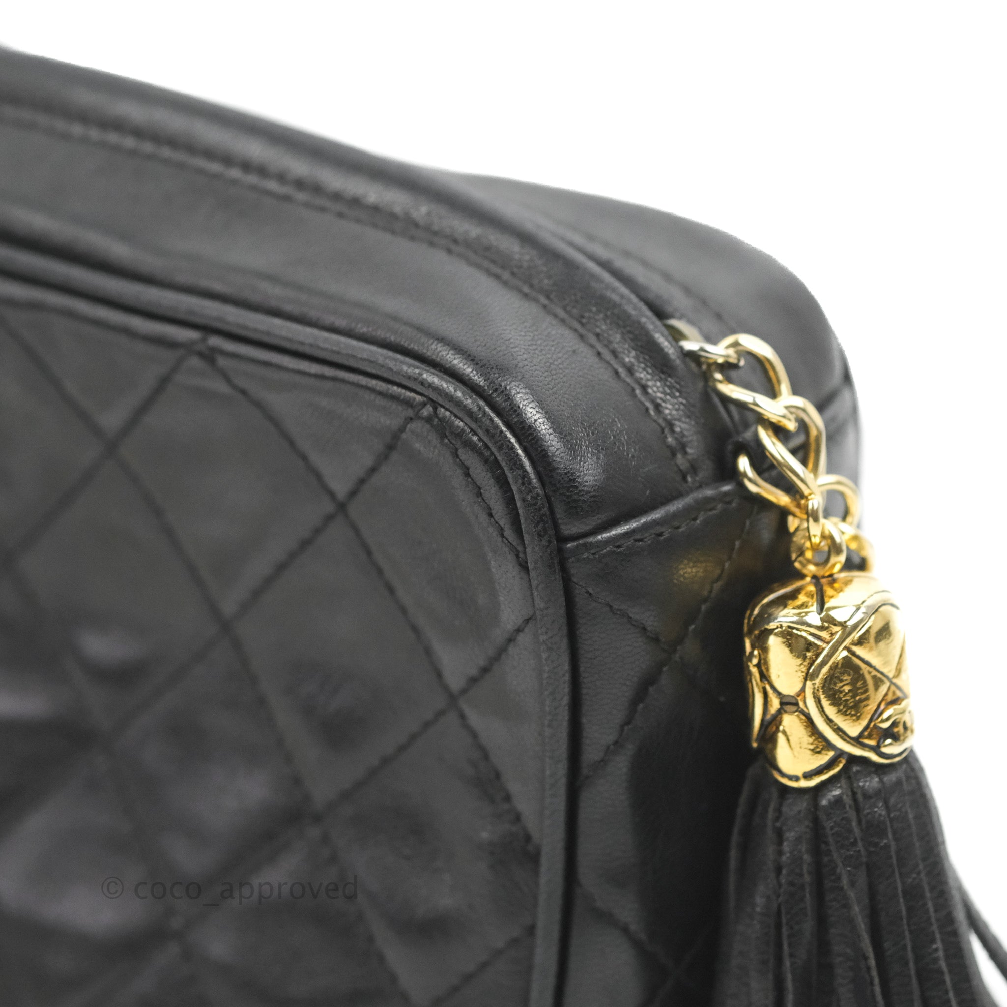 Chanel Vintage Small Camera Bag Black Lambskin Gold Hardware – Coco  Approved Studio