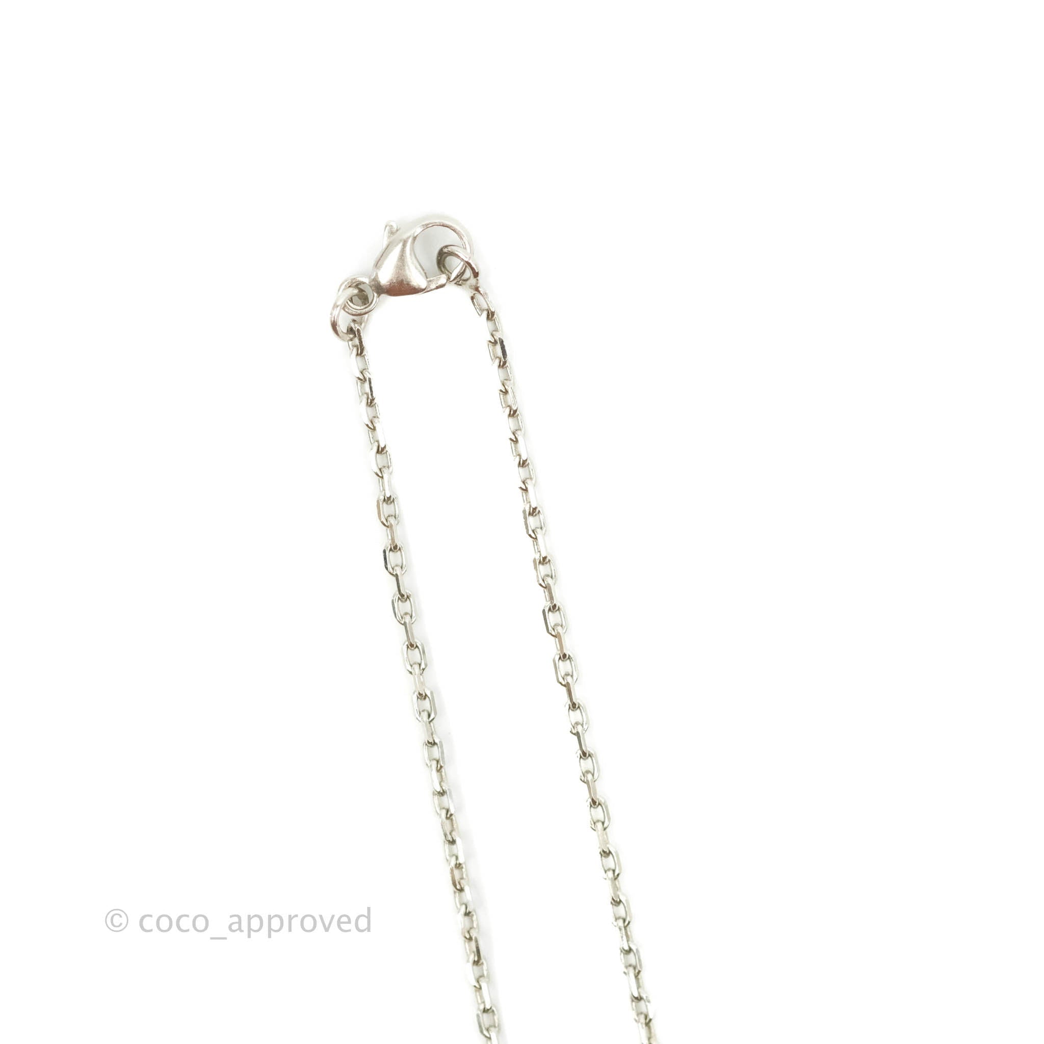 Hermès Mini Pop H White Pendant Necklace Silver Hardware
