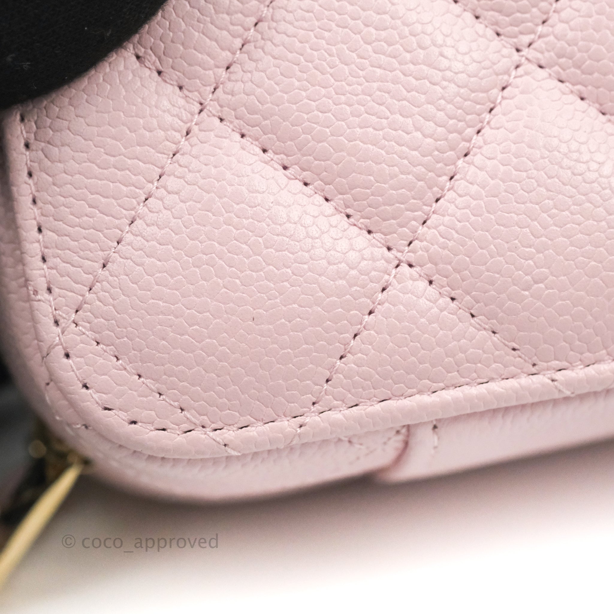 CHANEL Caviar Quilted Small Top Handle Vanity Case With Chain Light Pink  760387