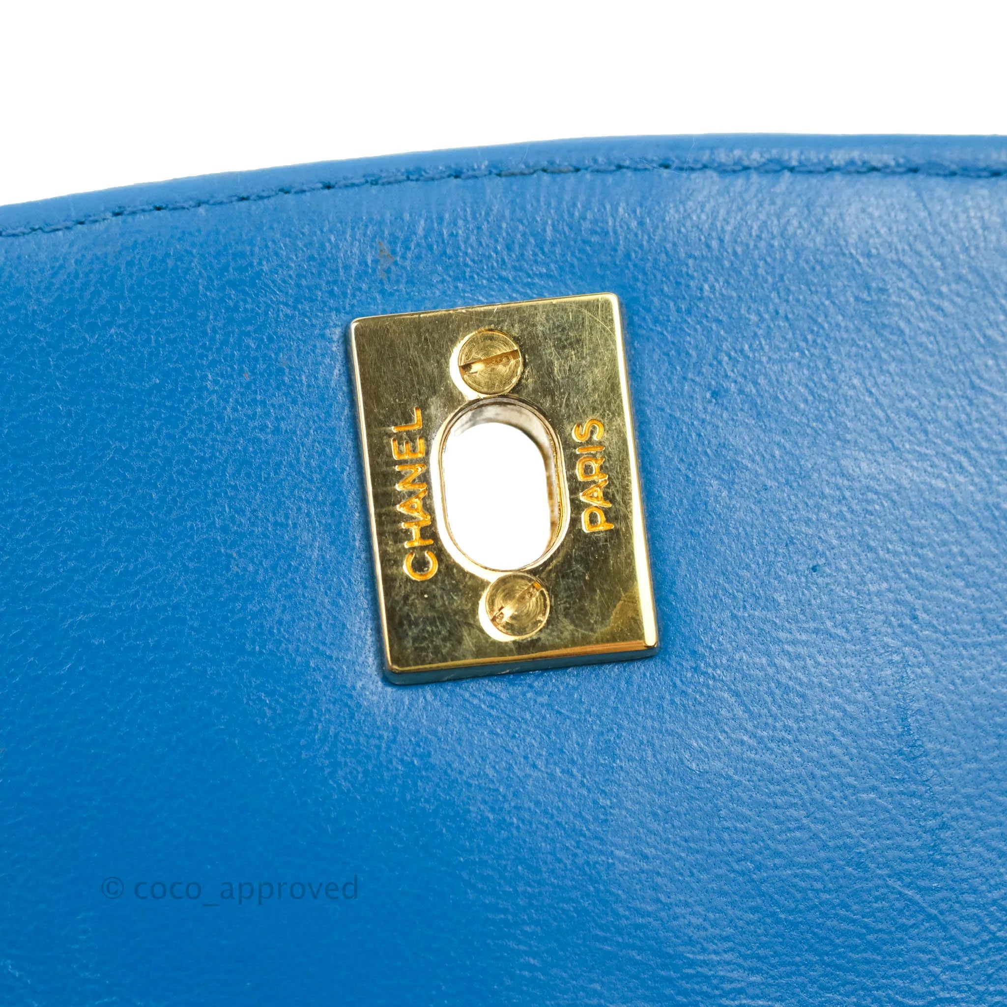 Chanel Vintage Trapezoid Flap Bag Blue Lambskin 24K Gold Hardware – Coco  Approved Studio