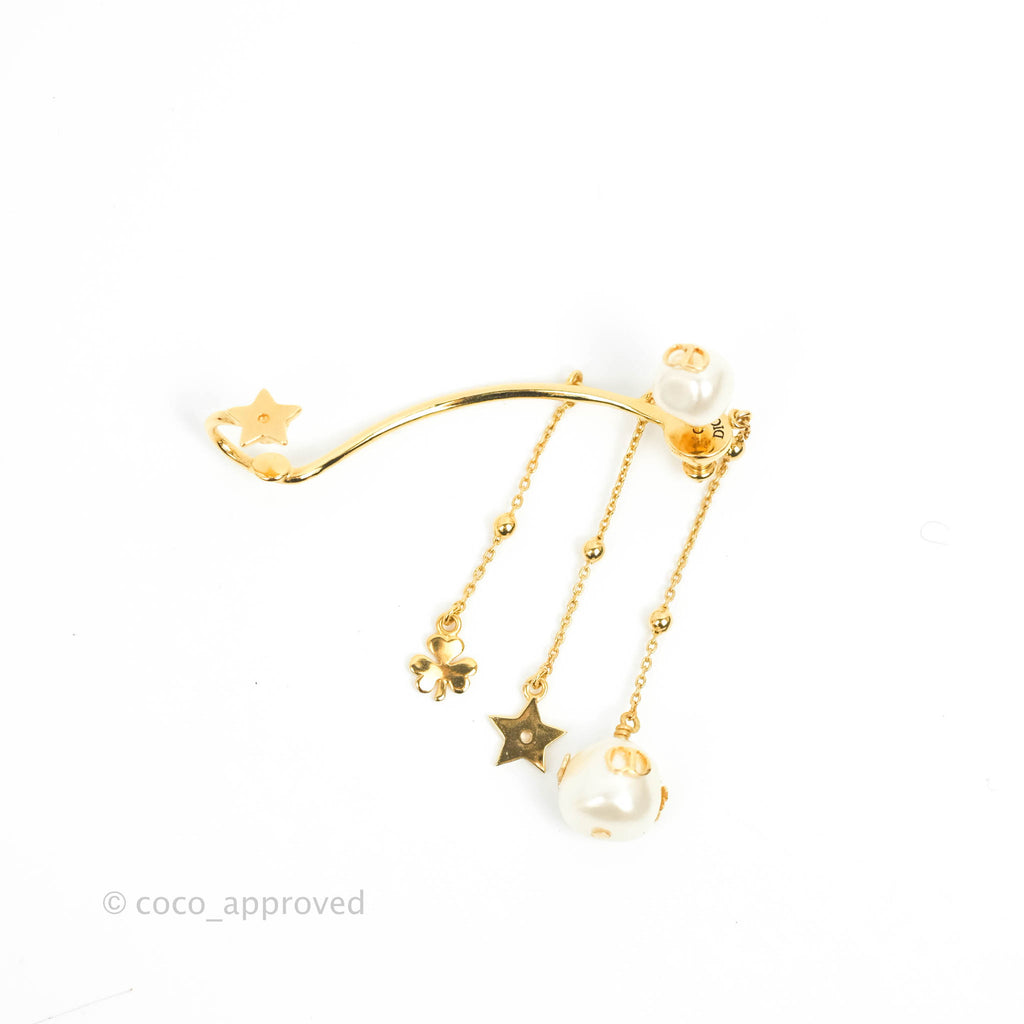 Christian Dior Perles De Désir Ladies Yellow Gold Long Drop Single Detachable Earring