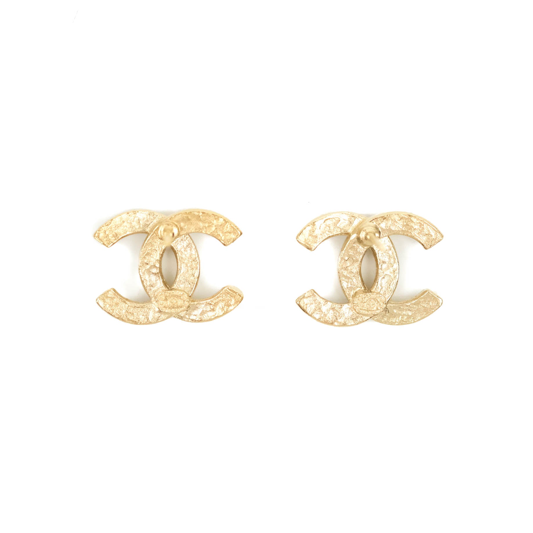 Chanel CC Earrings Gold Tone 21P
