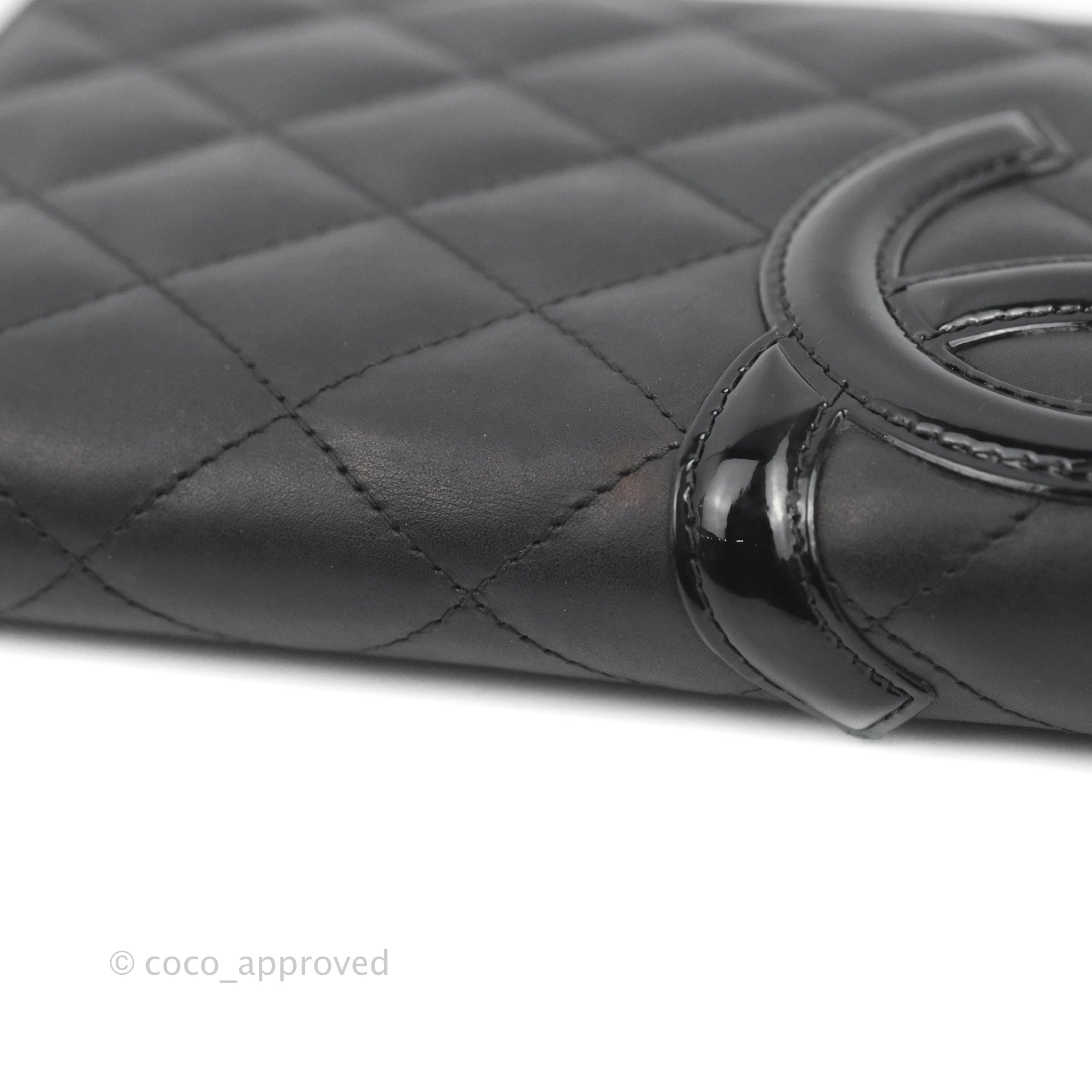 CHANEL Cambon Long Wallet Black and Silver Calfskin with Silver Hardware  2012 at 1stDibs