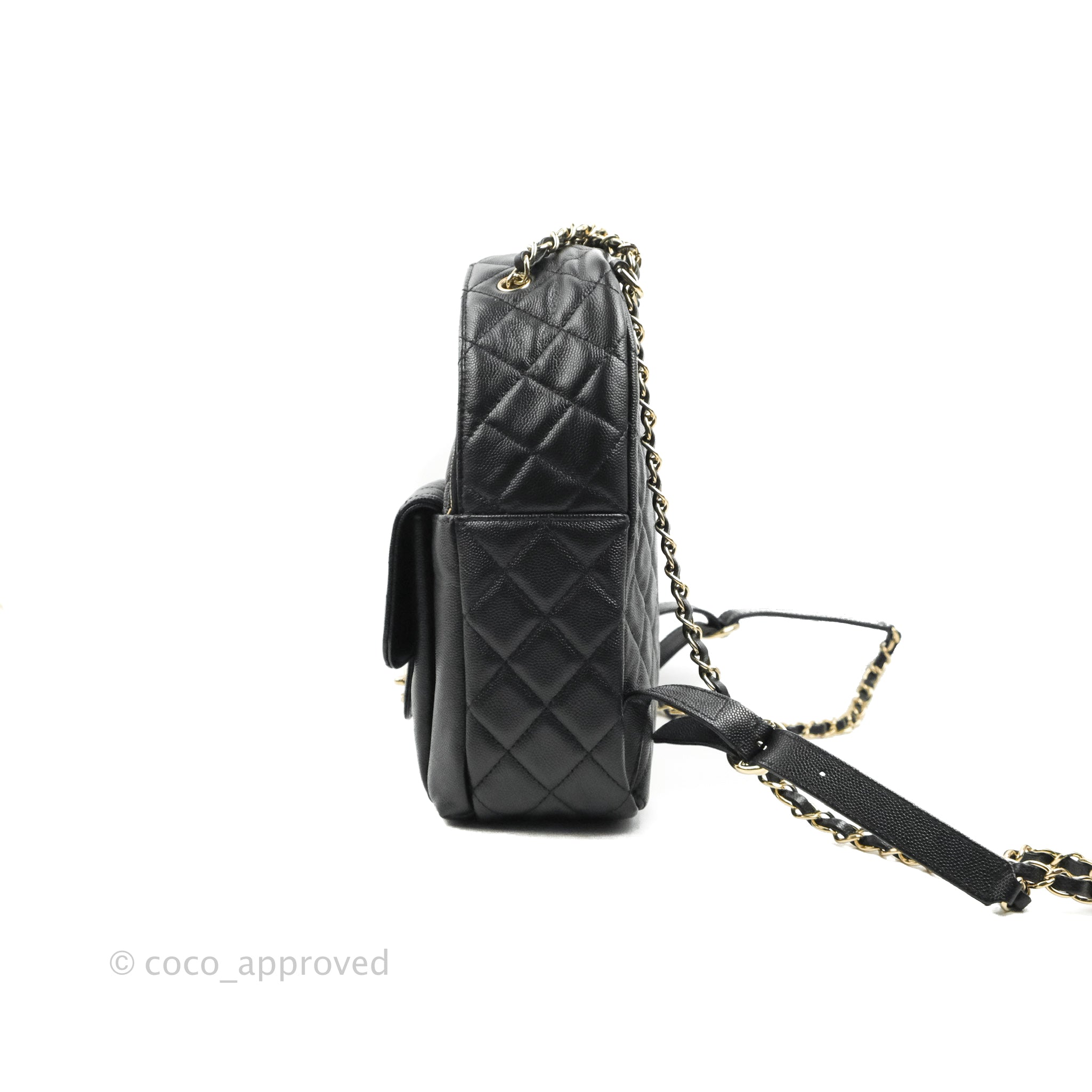 CHANEL Caviar Quilted Large CC Day Backpack Black 503245