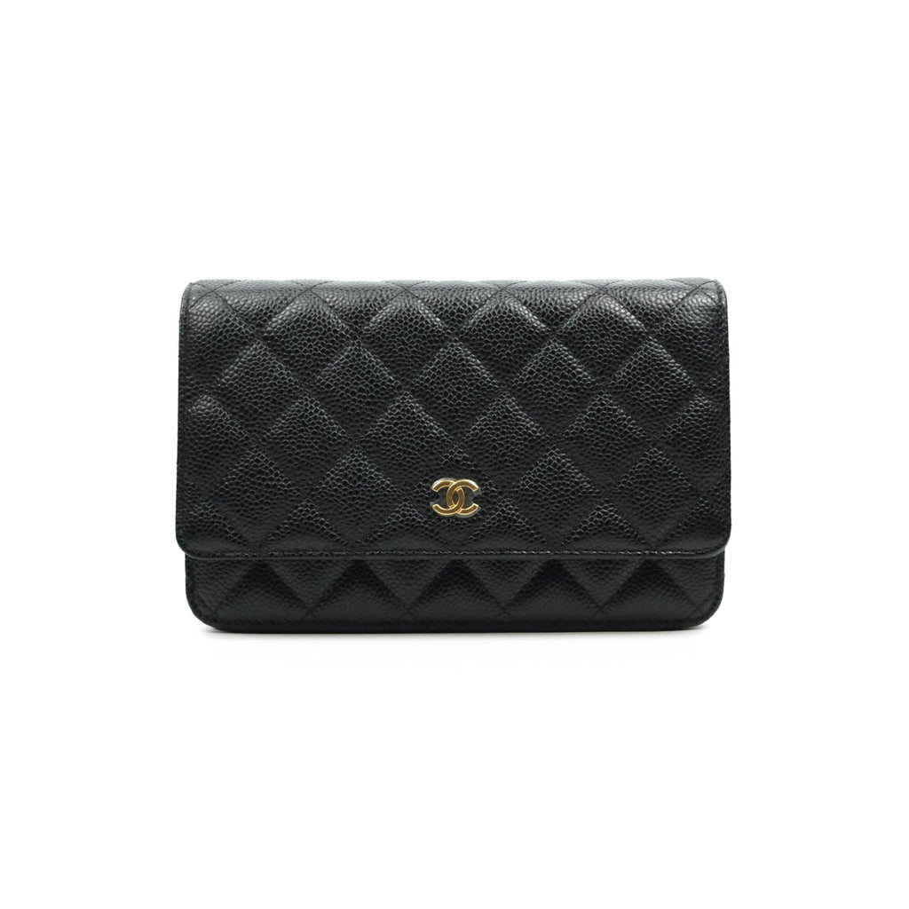 Chanel Quilted Wallet on Chain WOC Black Caviar Gold Hardware