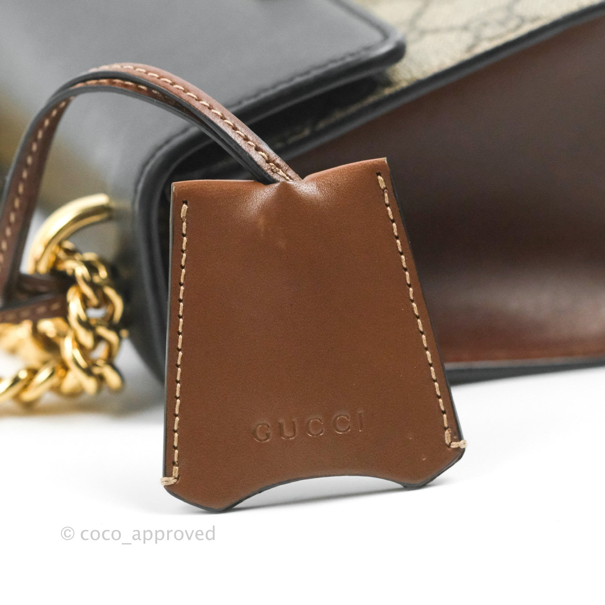 Natural Padlock GG Small Leather Shoulder Bag Beige / Leather