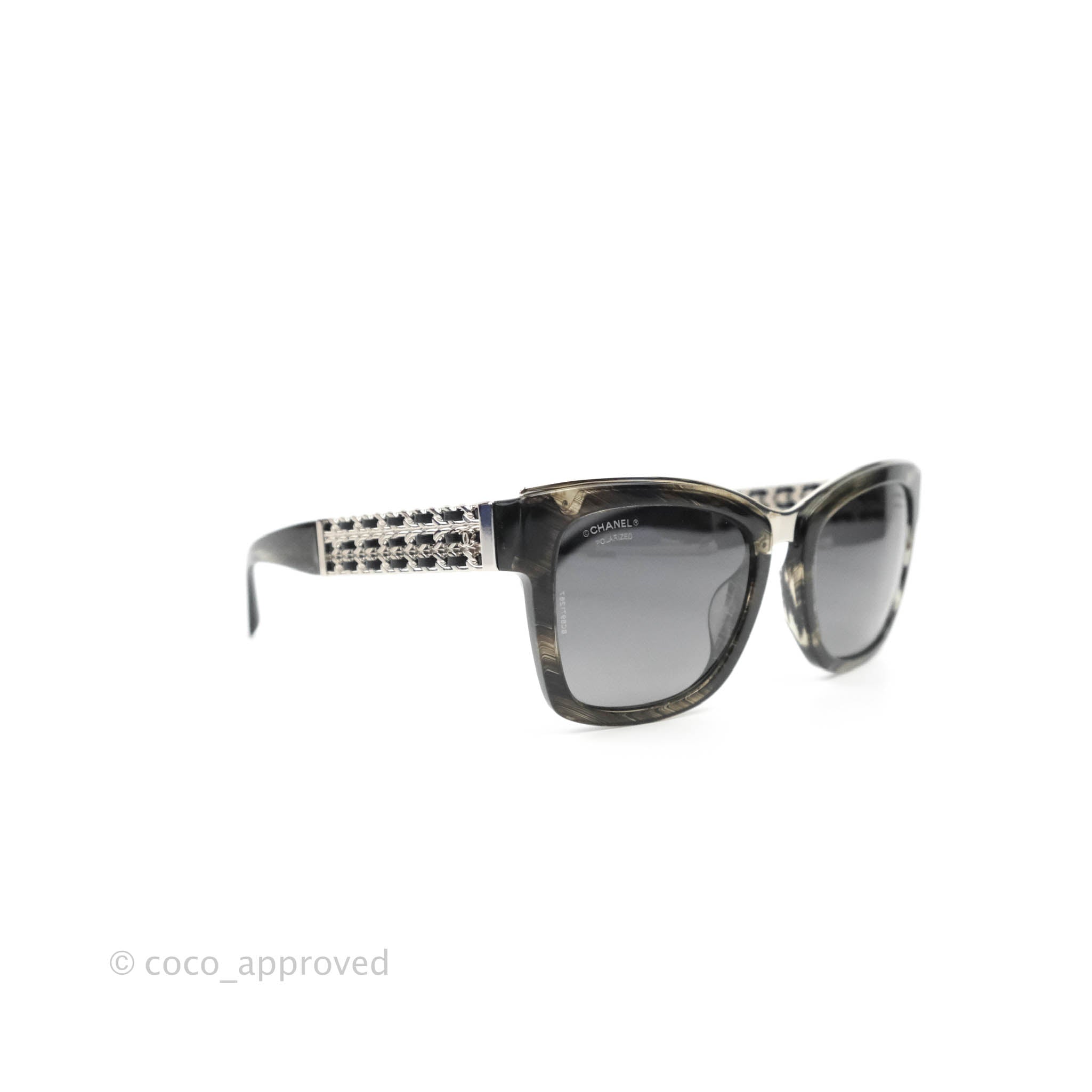 Chanel Square Chain Sunglasses 5362-Q Shaded Black – Coco Approved Studio